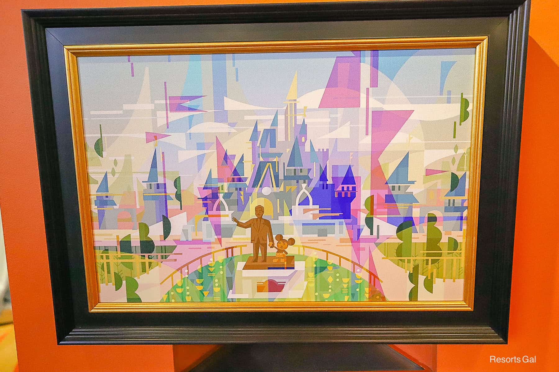 an art piece with Mickey Mouse and Walt Disney
