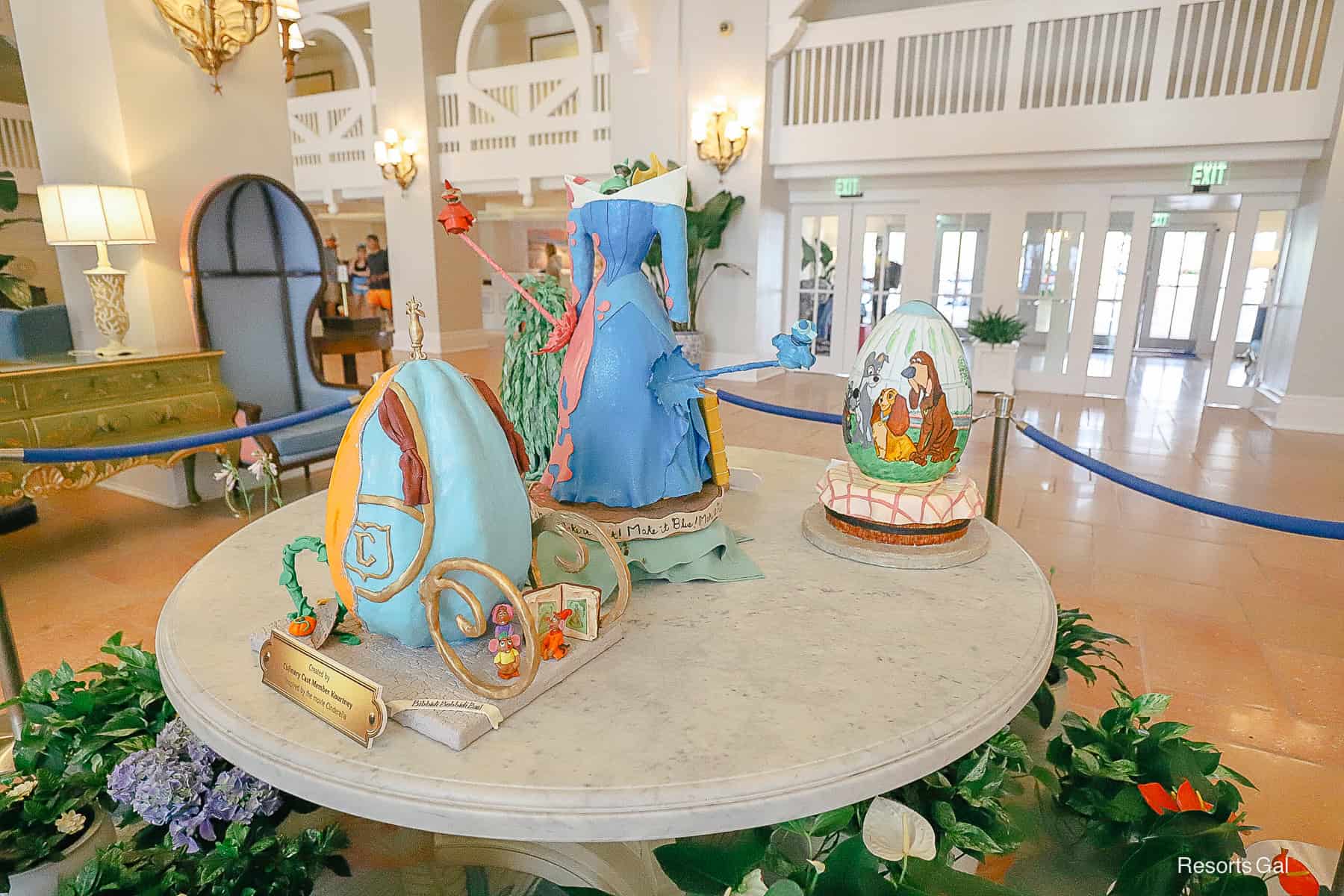 the Easter Egg display at Disney's Beach Club 