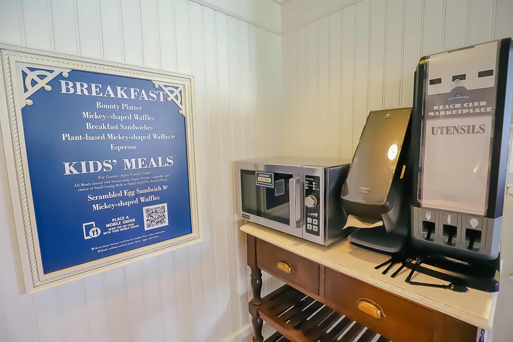 a microwave for guests to use at Disney's Beach Club Marketplace