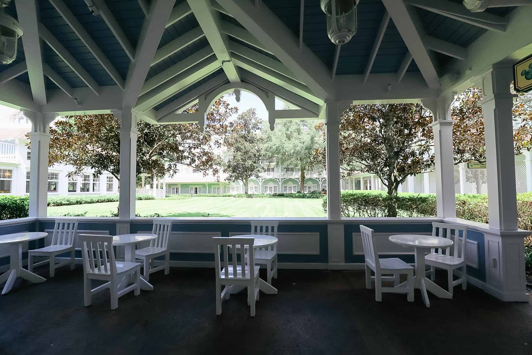 covered outdoor eating area near Beach Club Marketplace 