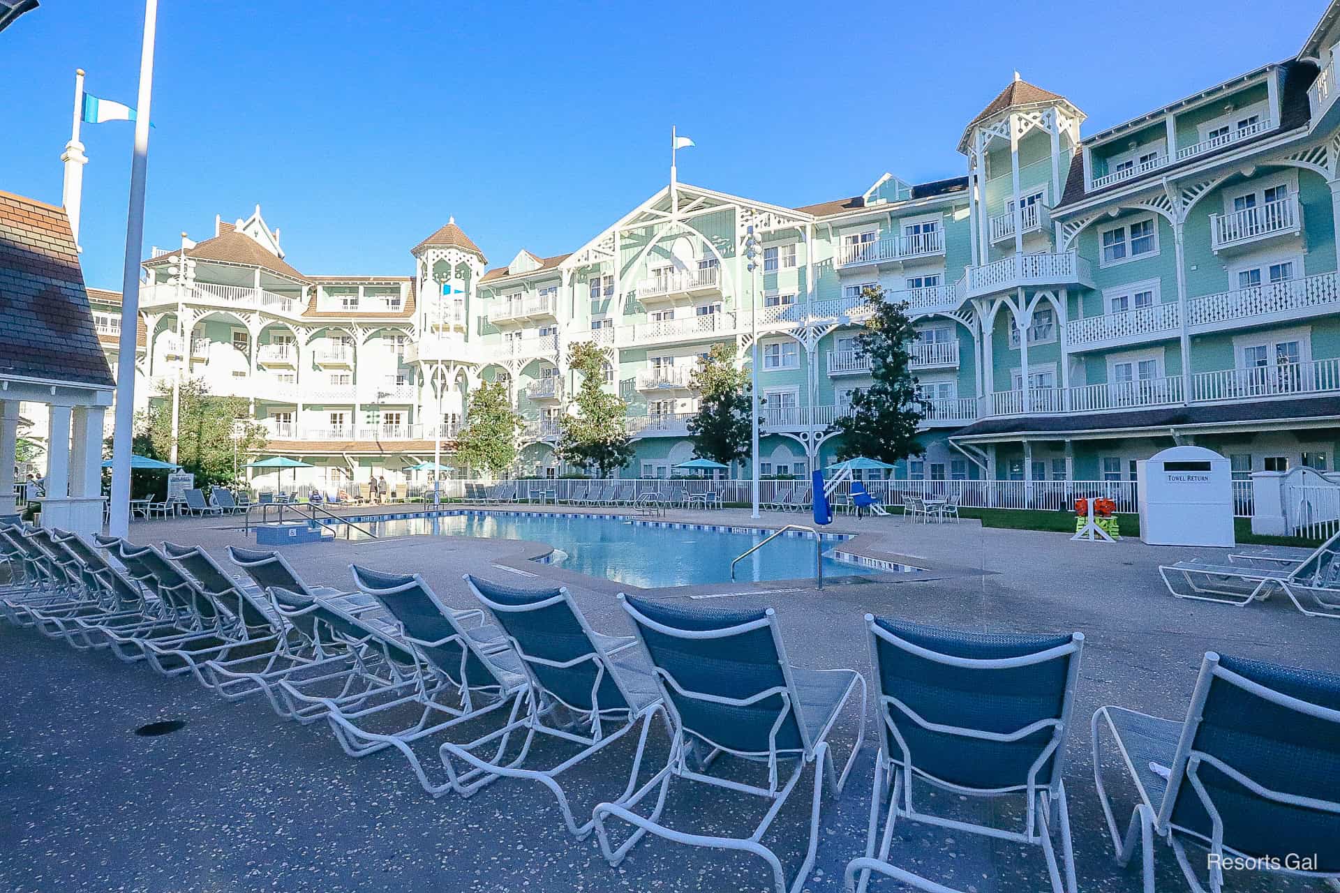 a section of rooms facing the Dunes Cove Pool at the Beach Club Villas 