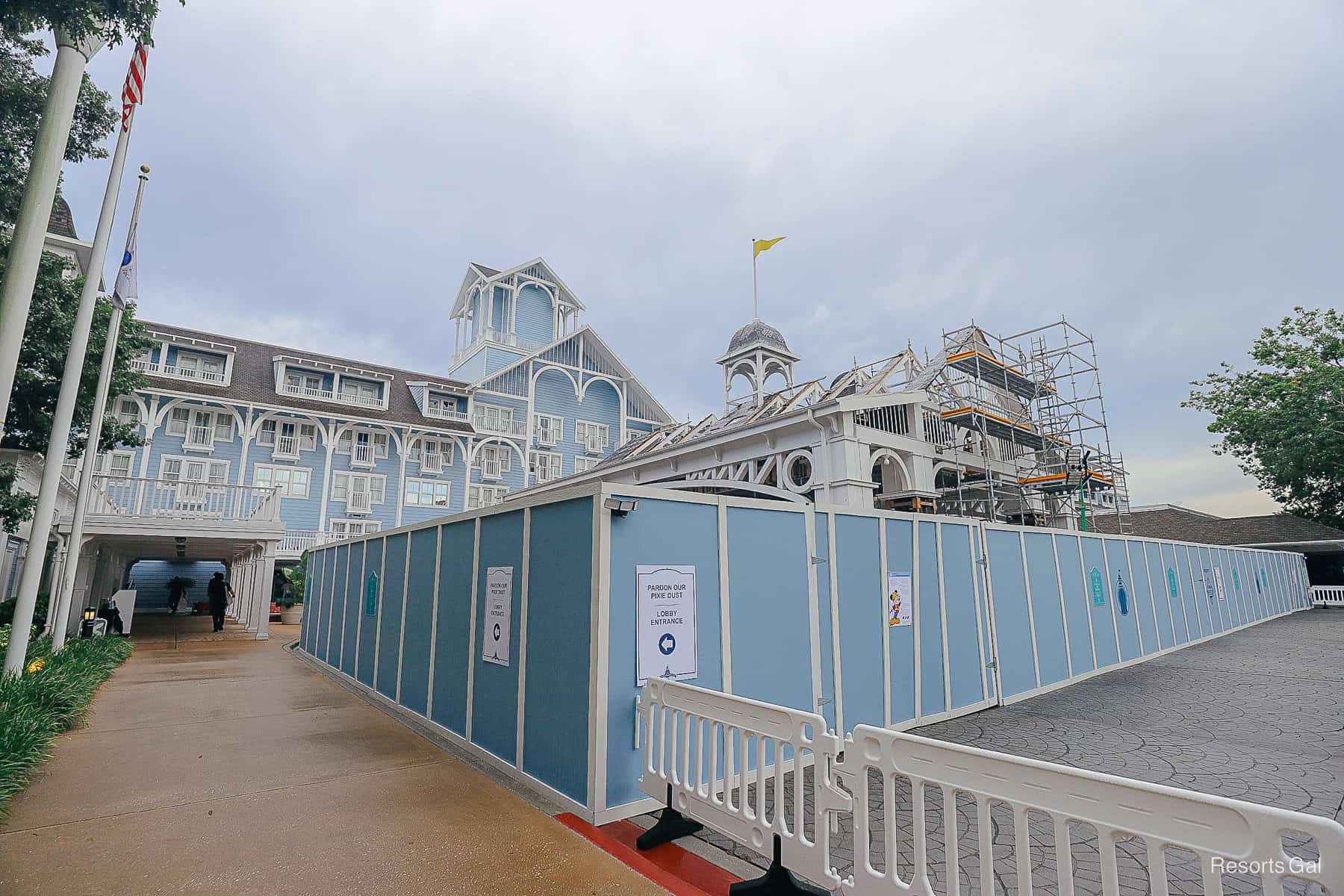 construction Port Cochere at Disney's Beach Club