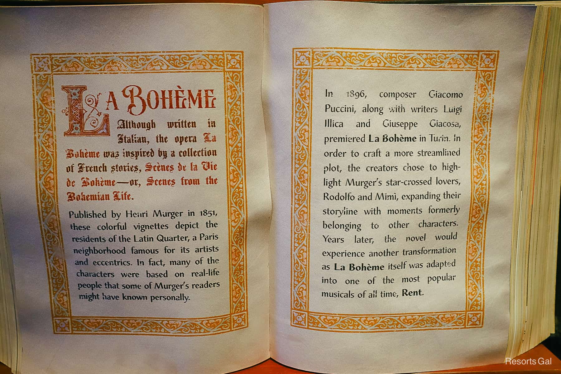 La' Boheme storybook 