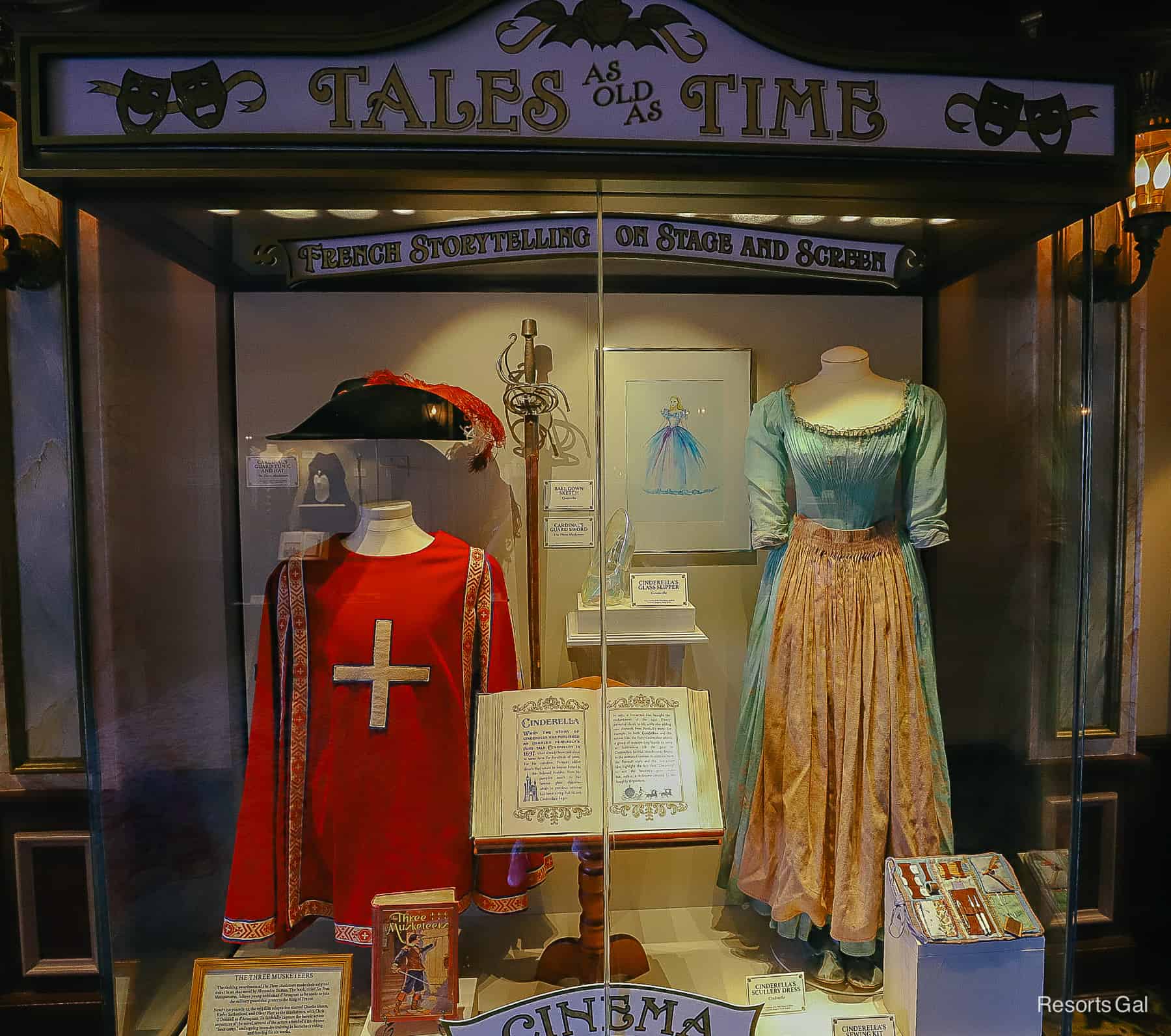 Tale as old as Time Gallery with Three Musketeers outfit and Cinderella dress