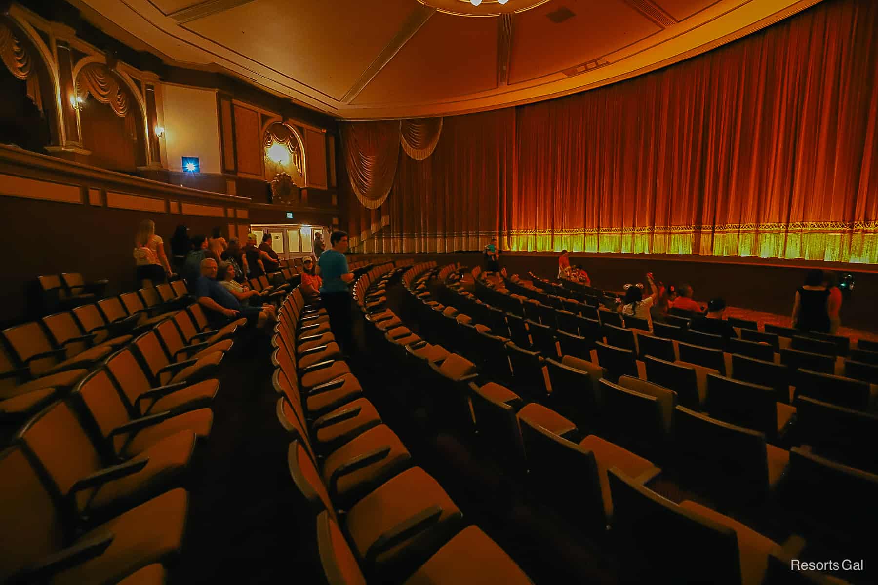 rows of seats in the theater for Beauty and the Beast Sing-Along 