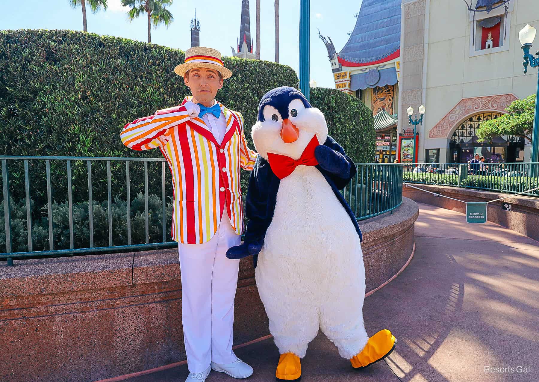 Bert and Mr. Penguin pose for a photo 