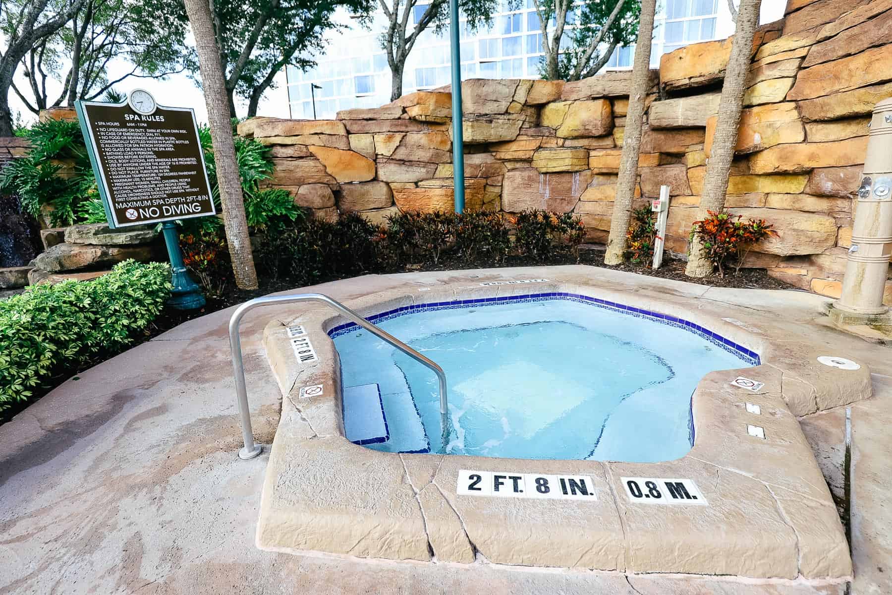 a hot tub at the Grotto Pool