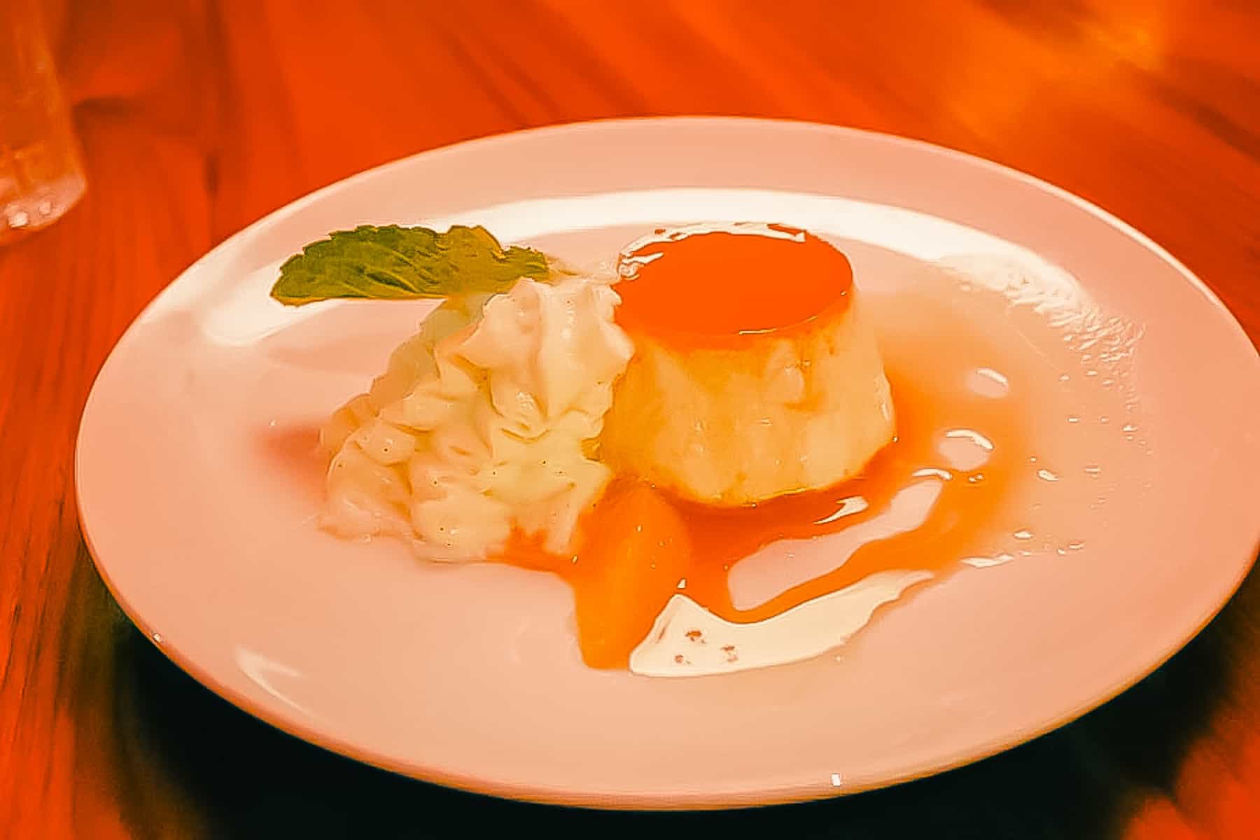 a flan with caramel sauce 