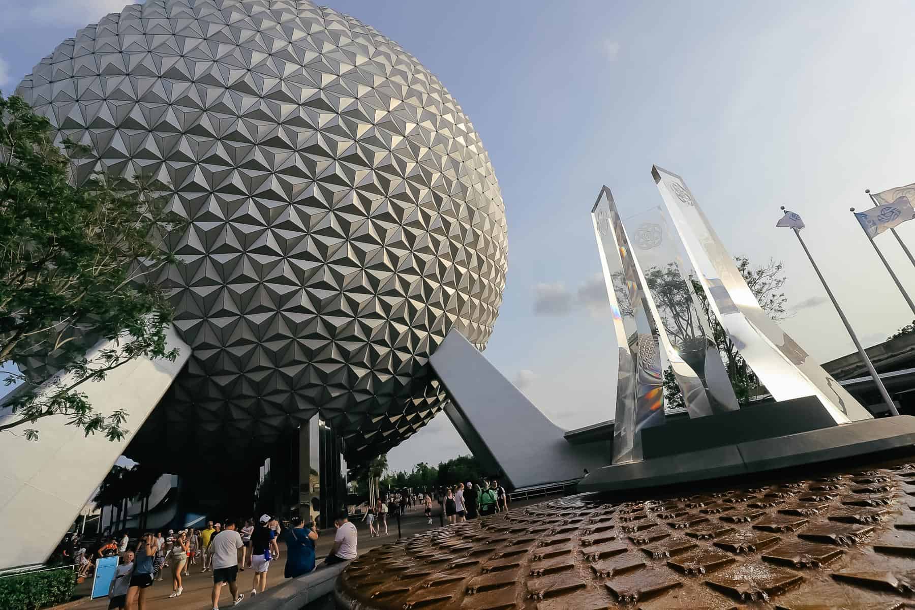Spaceship Earth at Epcot's entrance 