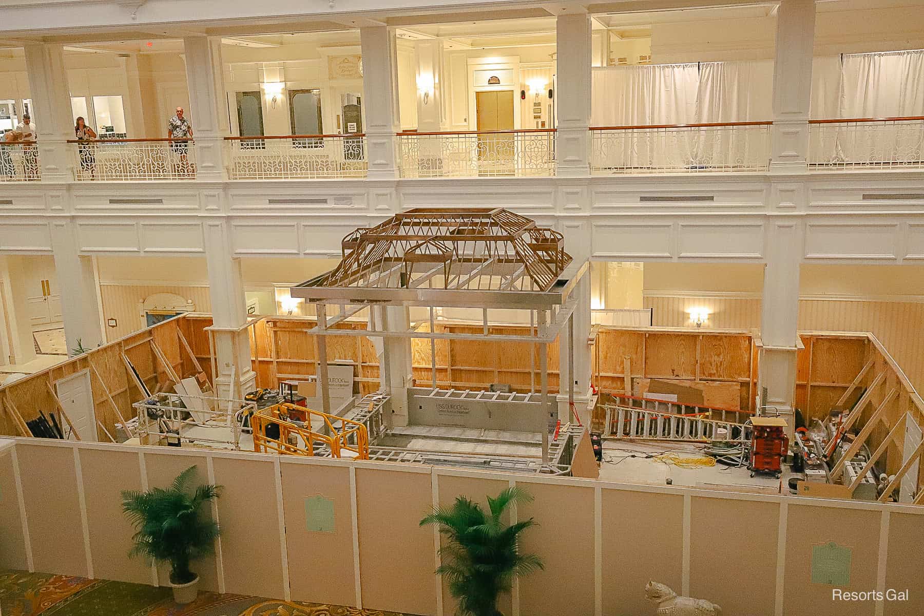 bird cage lobby topper installed at Grand Floridian lobby on August 25, 2025