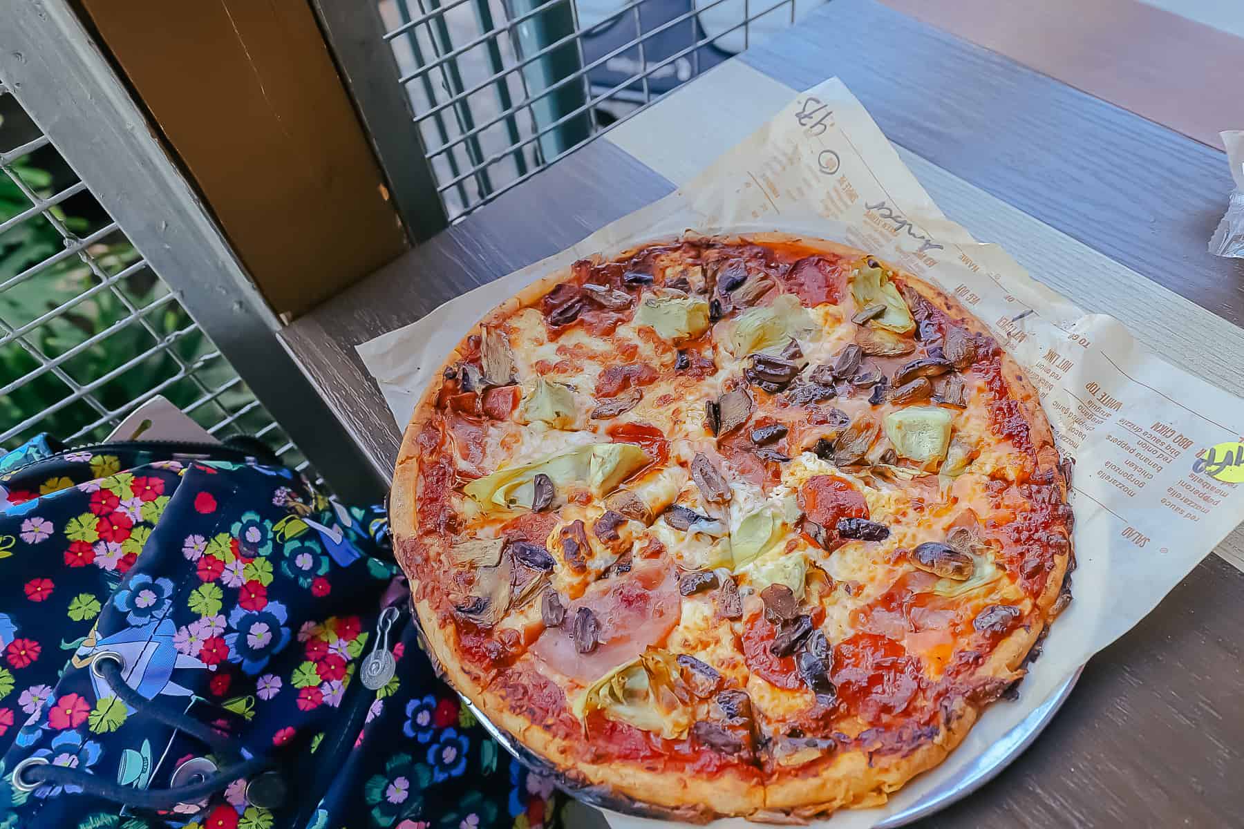 Close-up of an individual size pizza at Blaze Fast Fire'd 