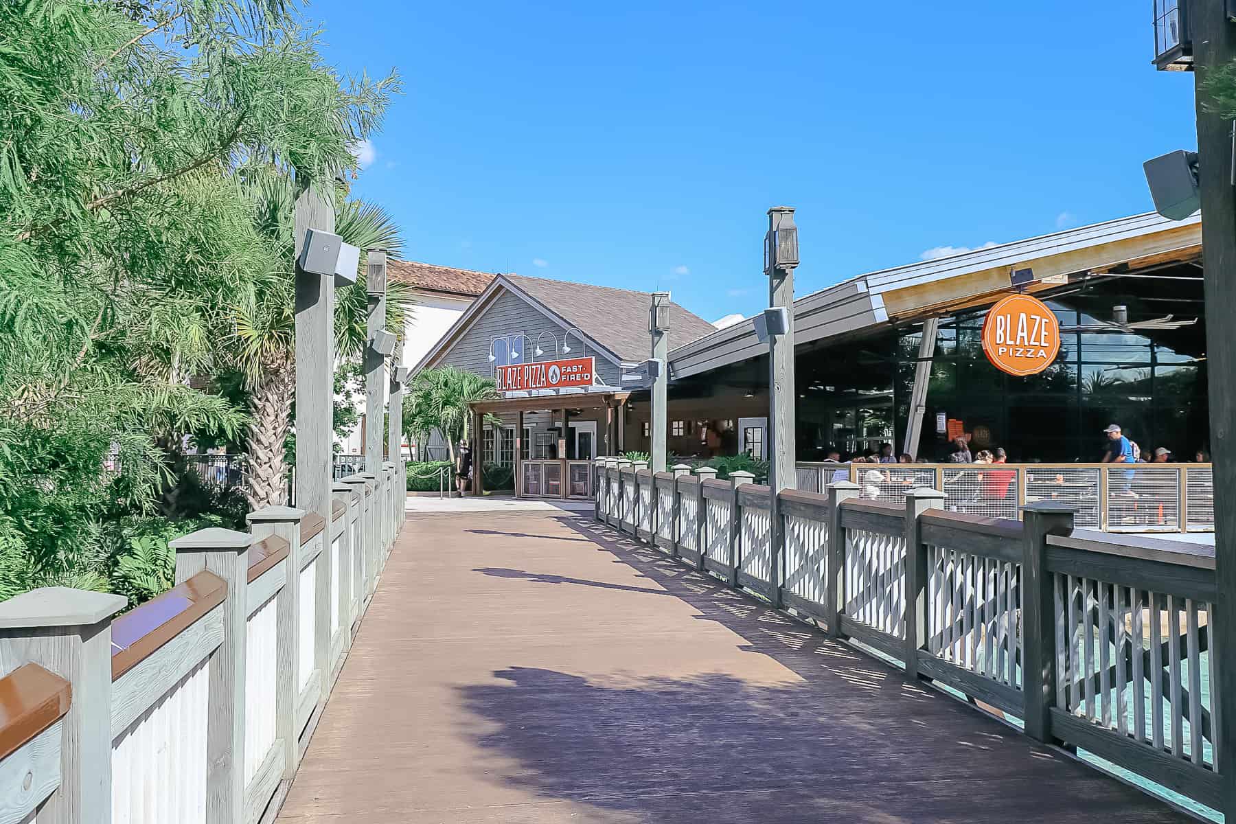 shows the location of Blaze Pizza at Disney Springs 