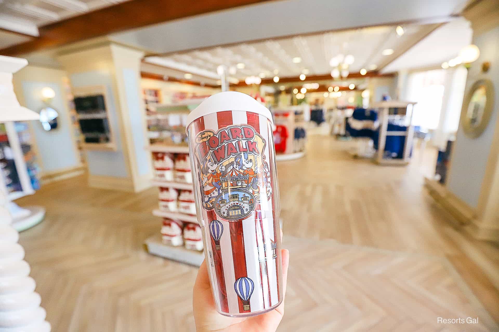 front side of the Boardwalk red and white Tervis Tumbler