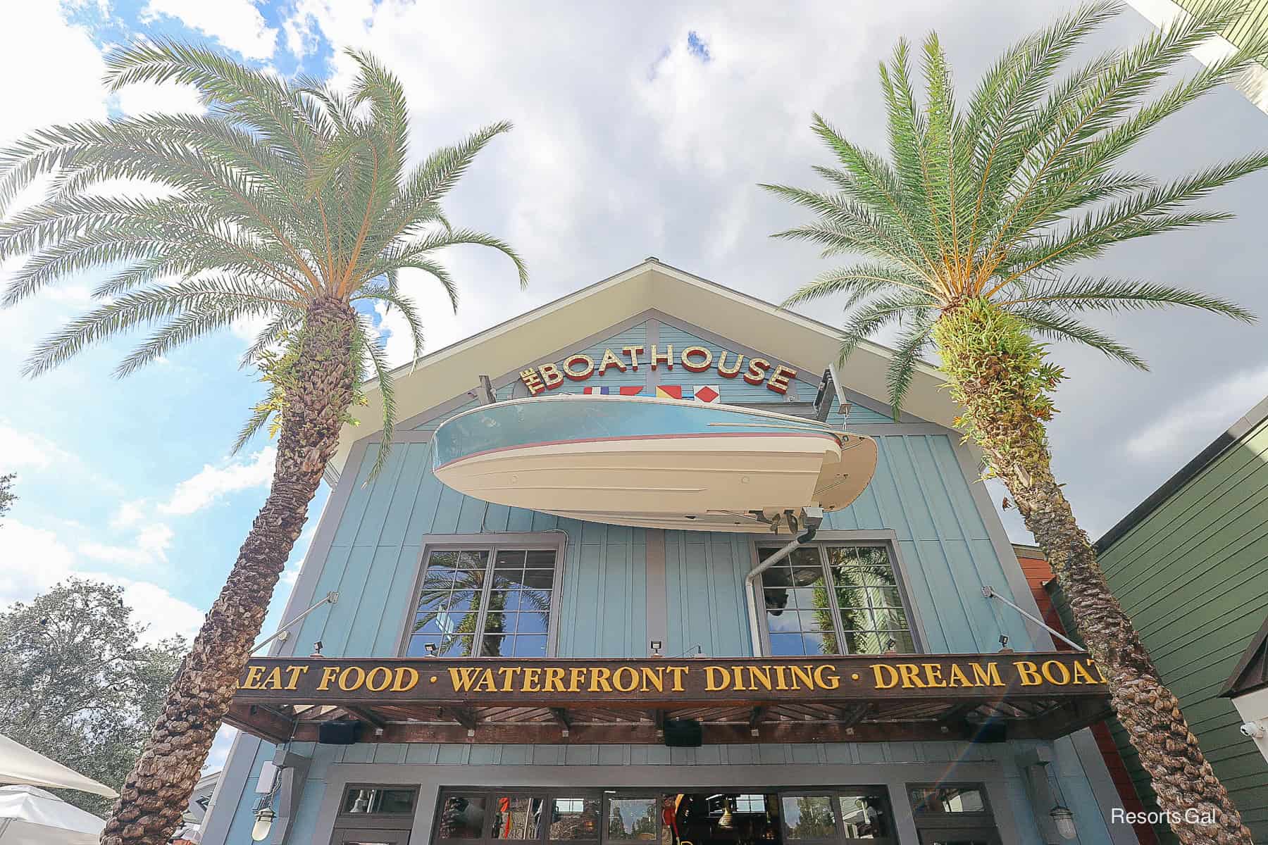 the entrance to the Boathouse at Disney Springs 