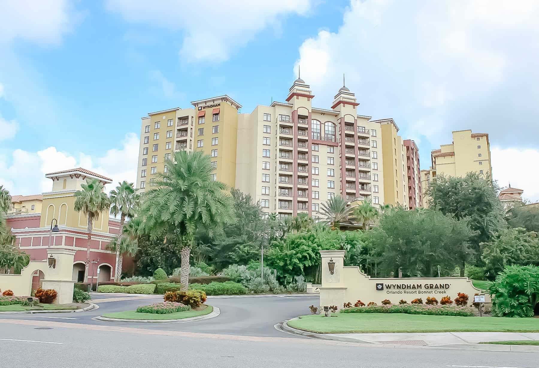 the entrance to the Wyndham Grand Orlando at Bonnet Creek