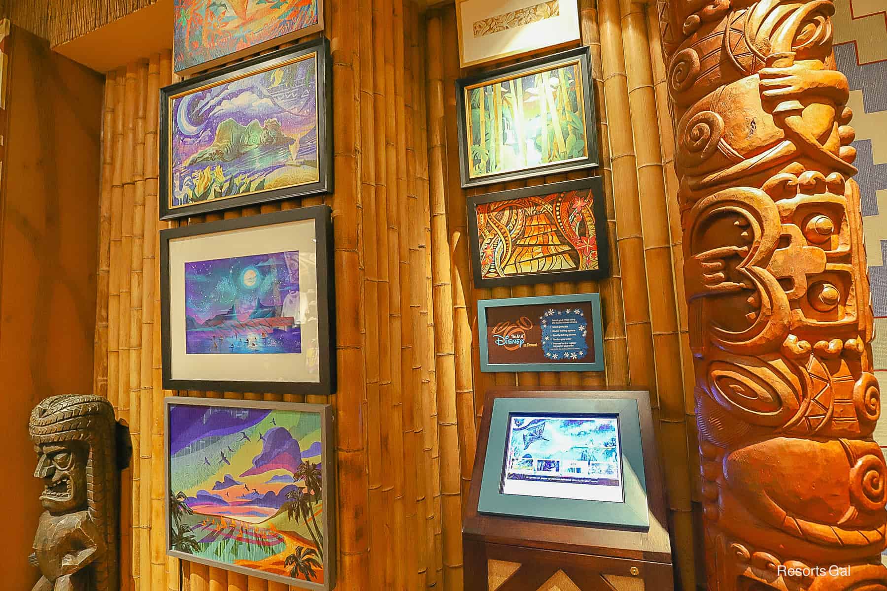 artwork featuring Moana at the Polynesian's gift shop