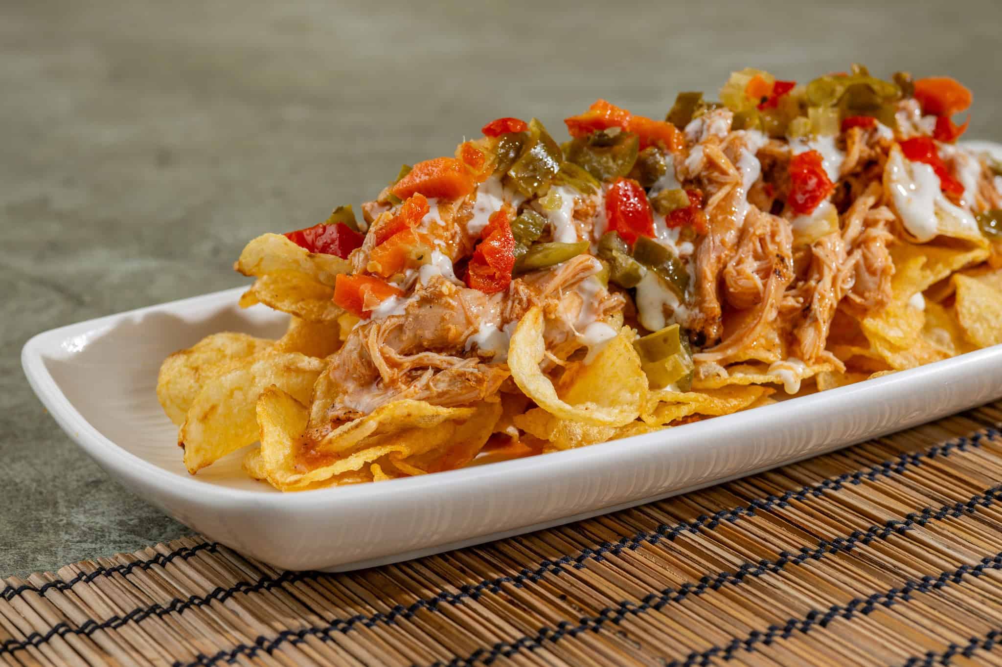 an order of buffalo chicken chips