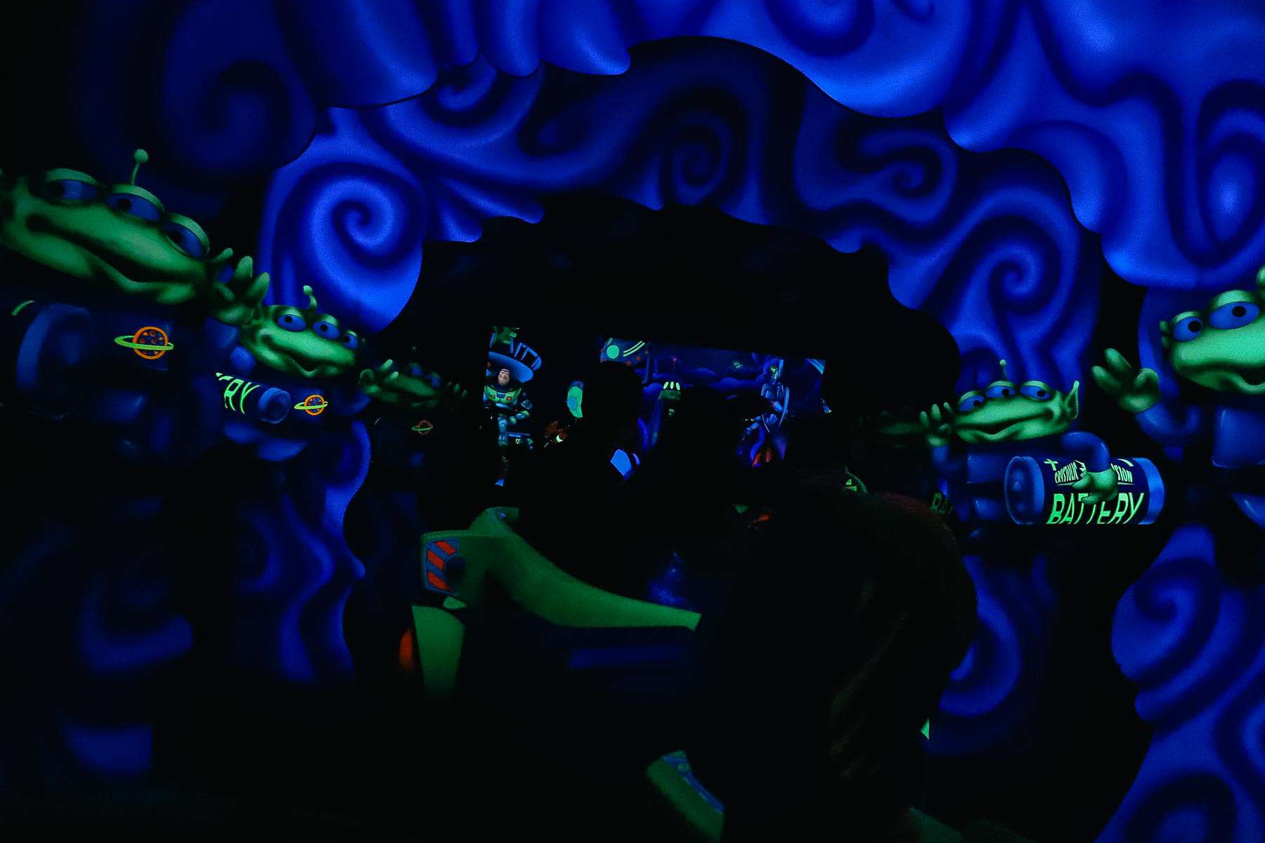 A photo of the ride as guests shoot targets.
