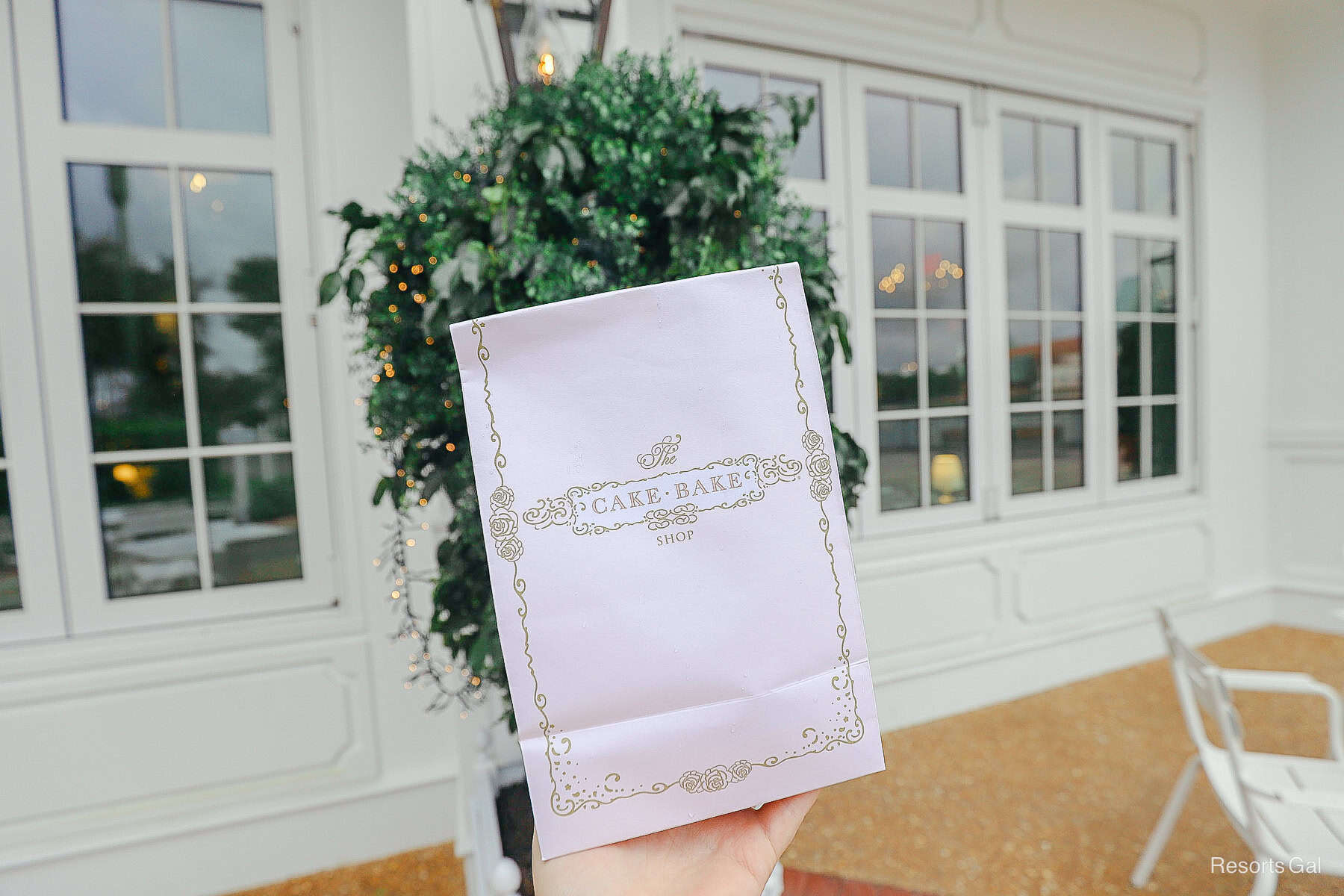 a bag that says the Cake Bake Shop at Disney's BoardWalk 