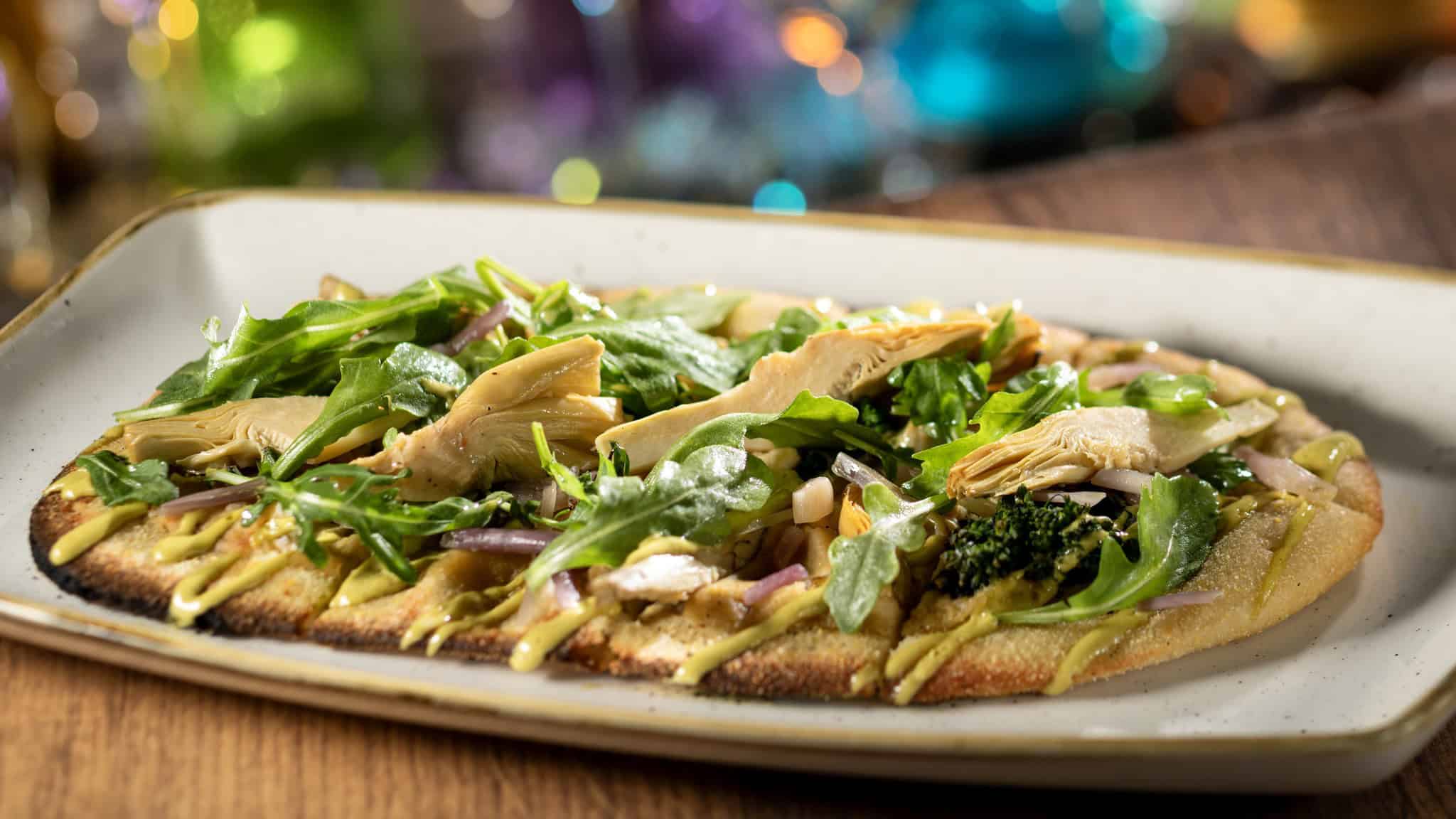 an oder of artichoke flatbread 