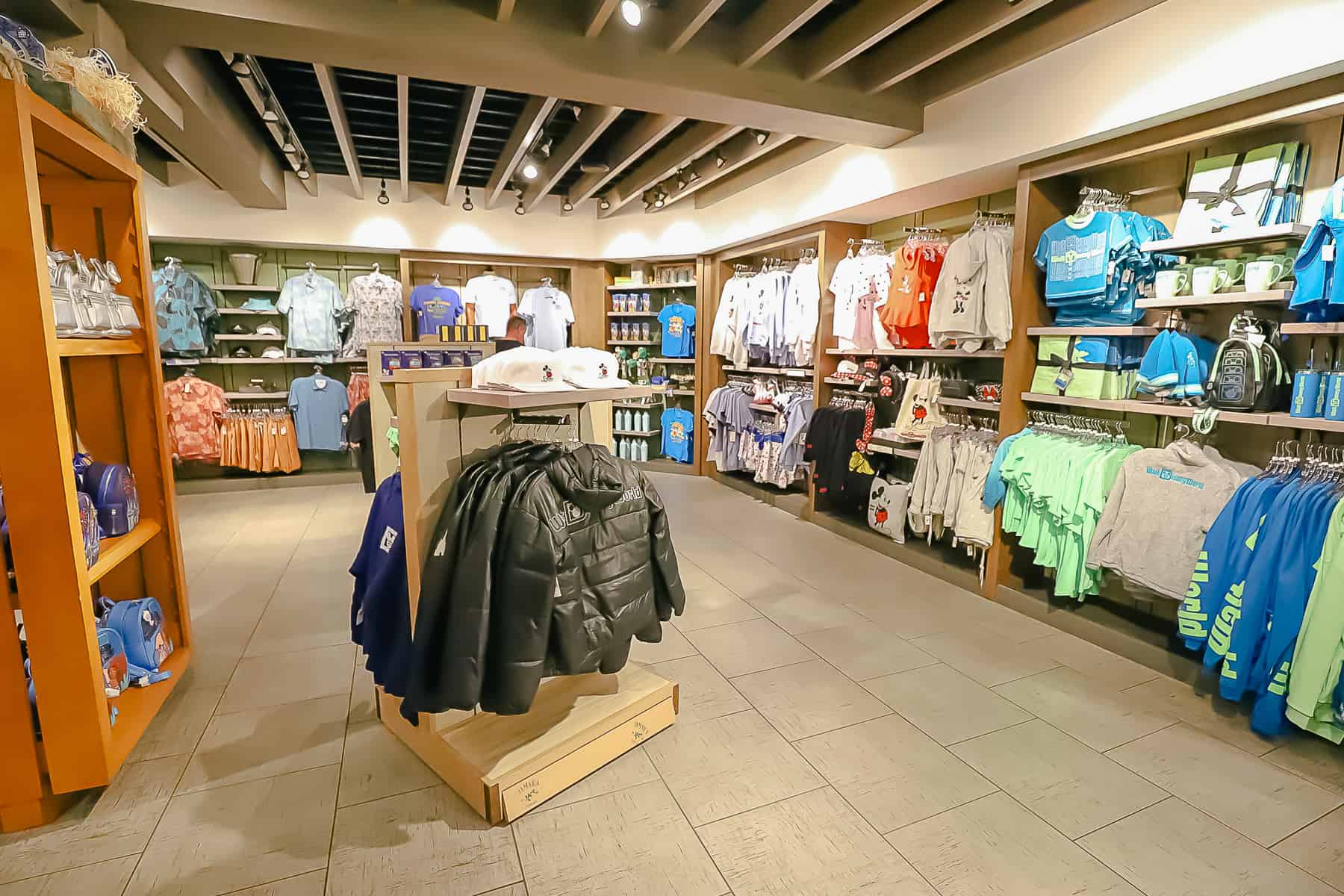 apparel section toward the front of the store