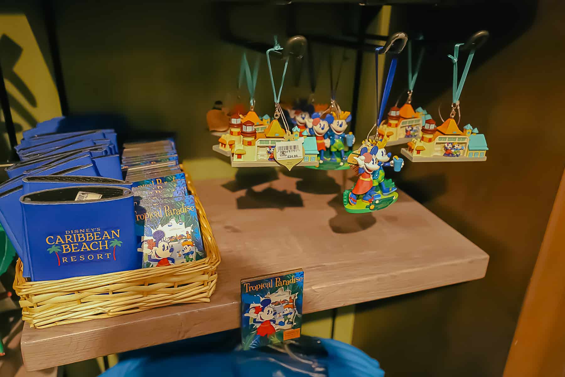 Disney's Caribbean Beach resort magnets, ornaments, and koozies