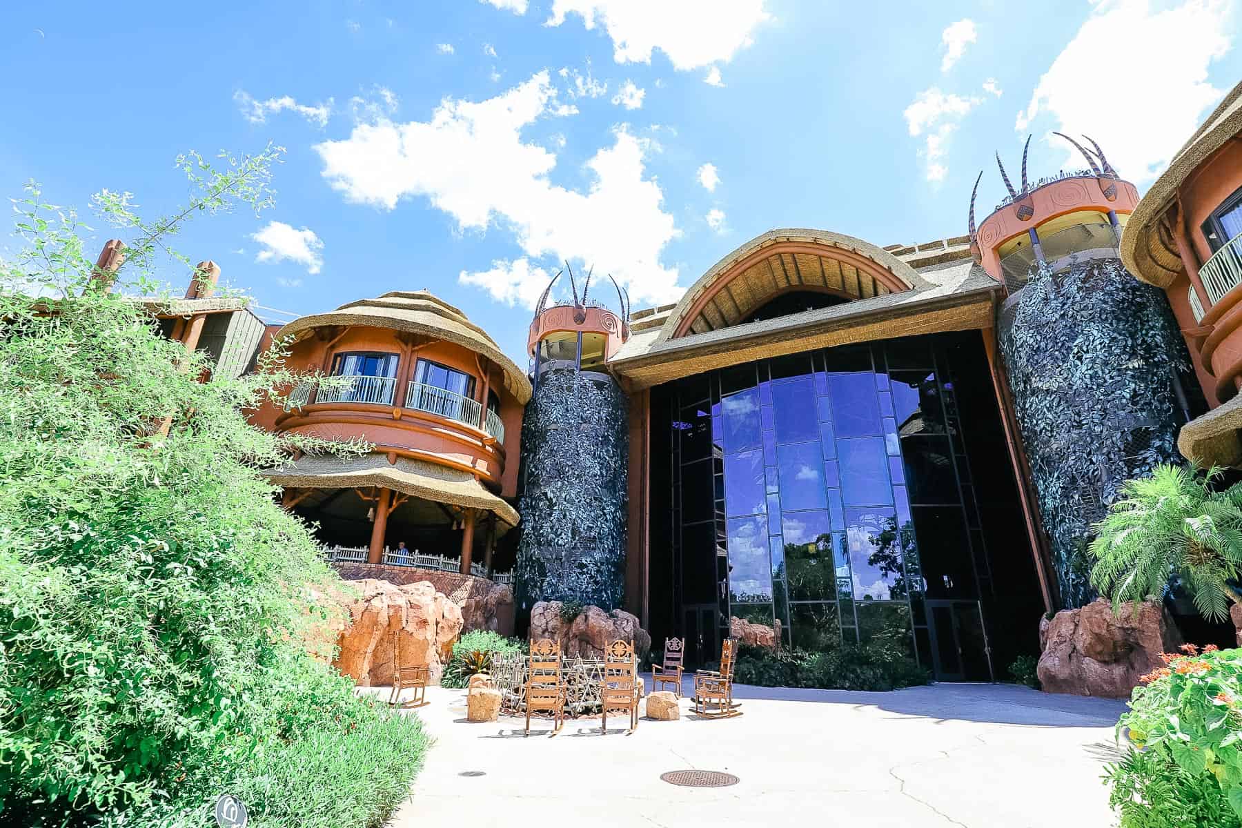 the resort side entrance of Disney's Animal Kingdom Lodge 