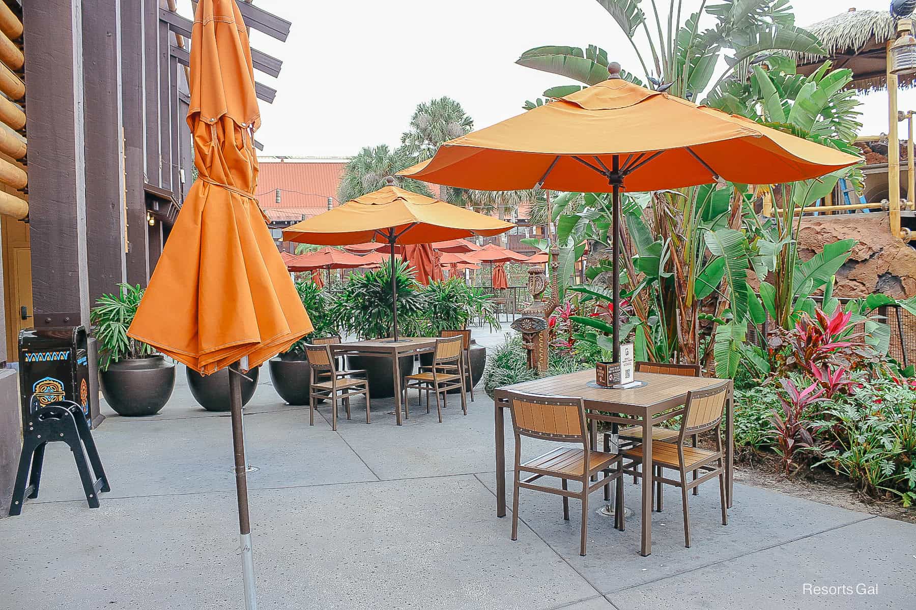 the outdoor dining area for Capt. Cook's