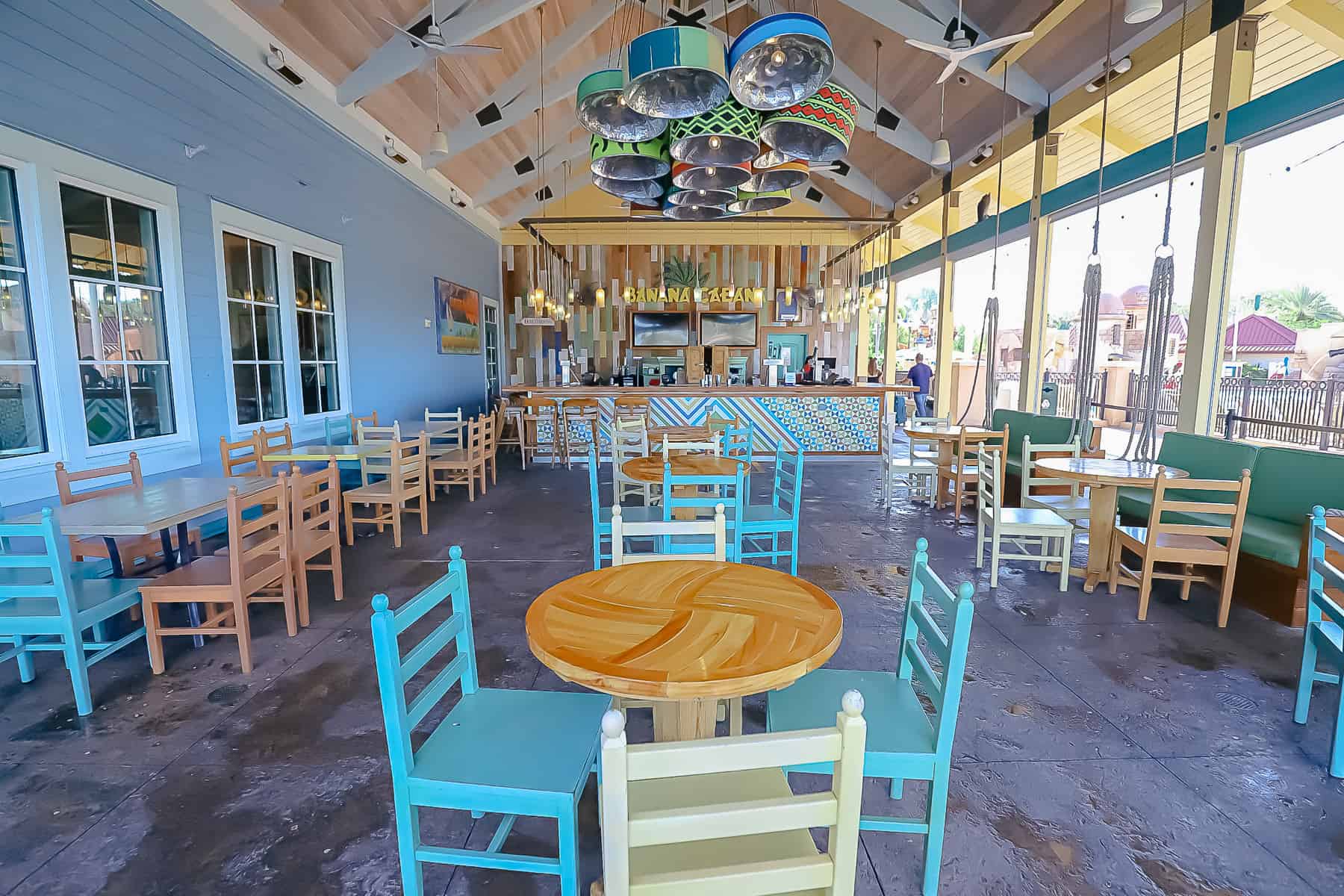 sitting area for the Banana Cabana at Disney's Caribbean Beach