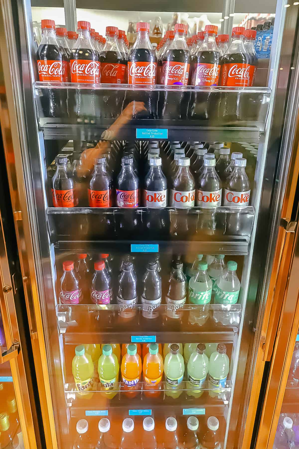 Case containing bottled soda