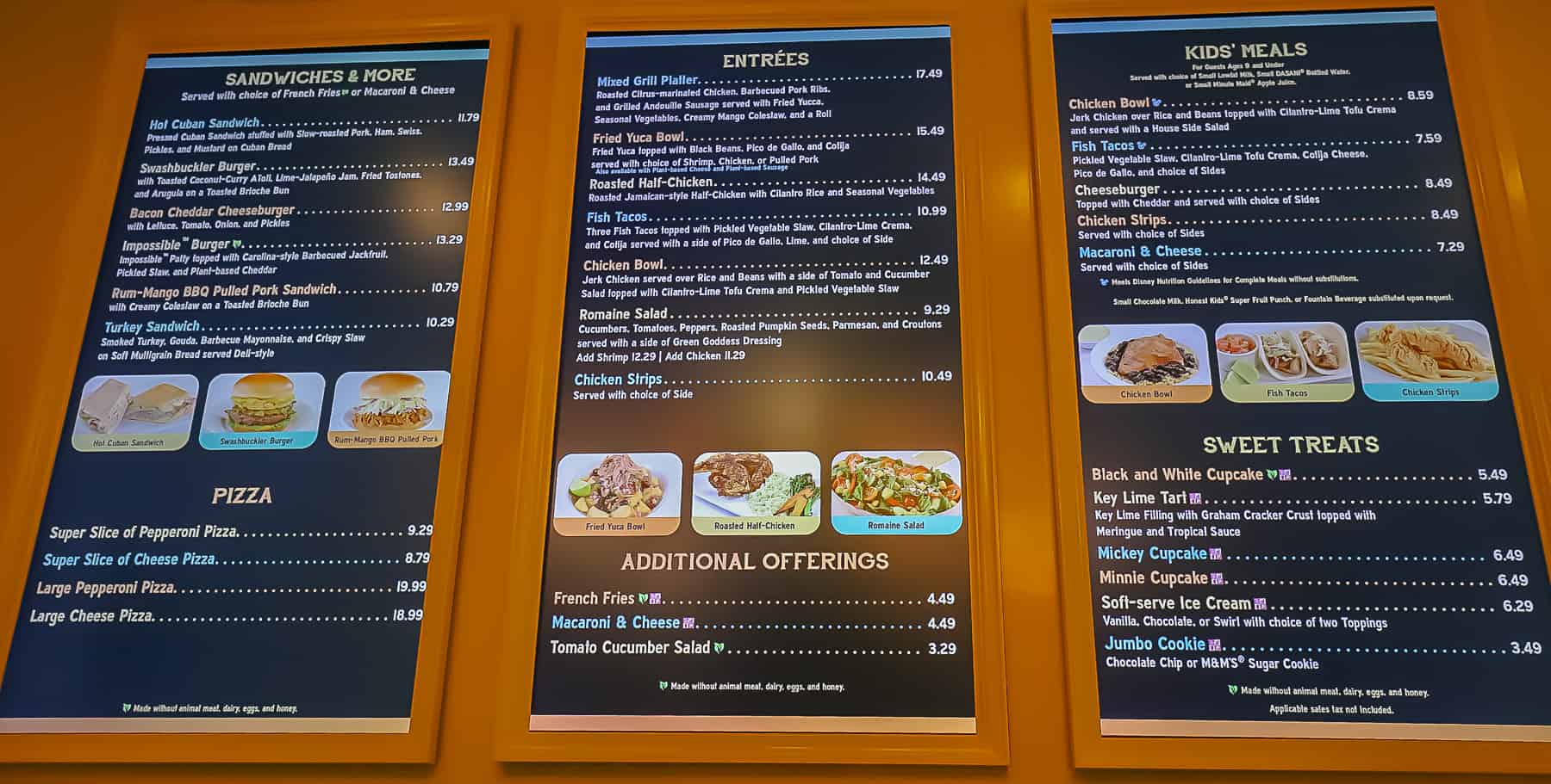 Menu for Centertown Market restaurant at Disney's Caribbean Beach 