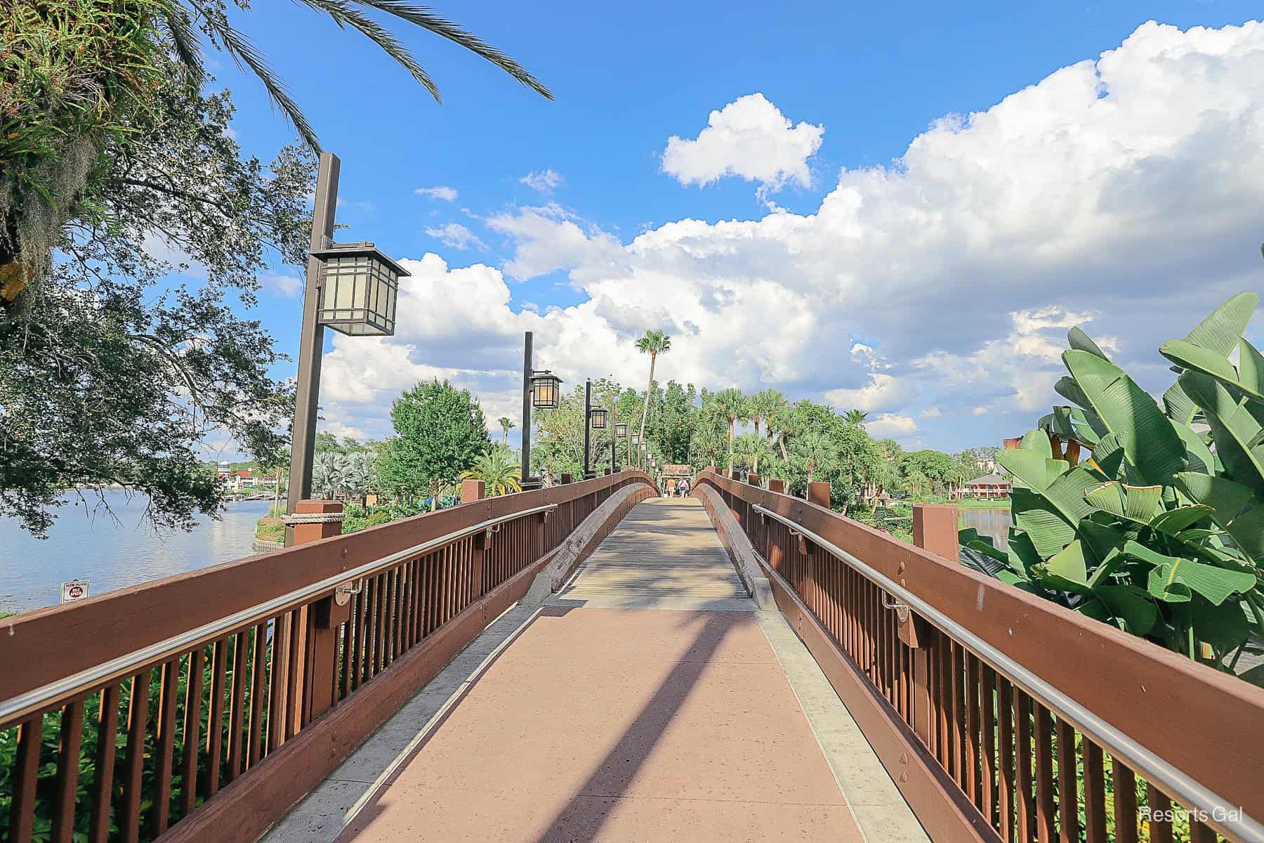 a bridge that guests can use on their walking paths between Caribbean Beach and Riviera