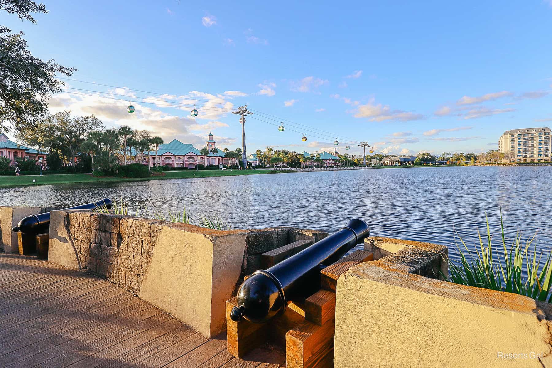 a faux cannon on Caribbean Cay at Disney's Caribbean Beach