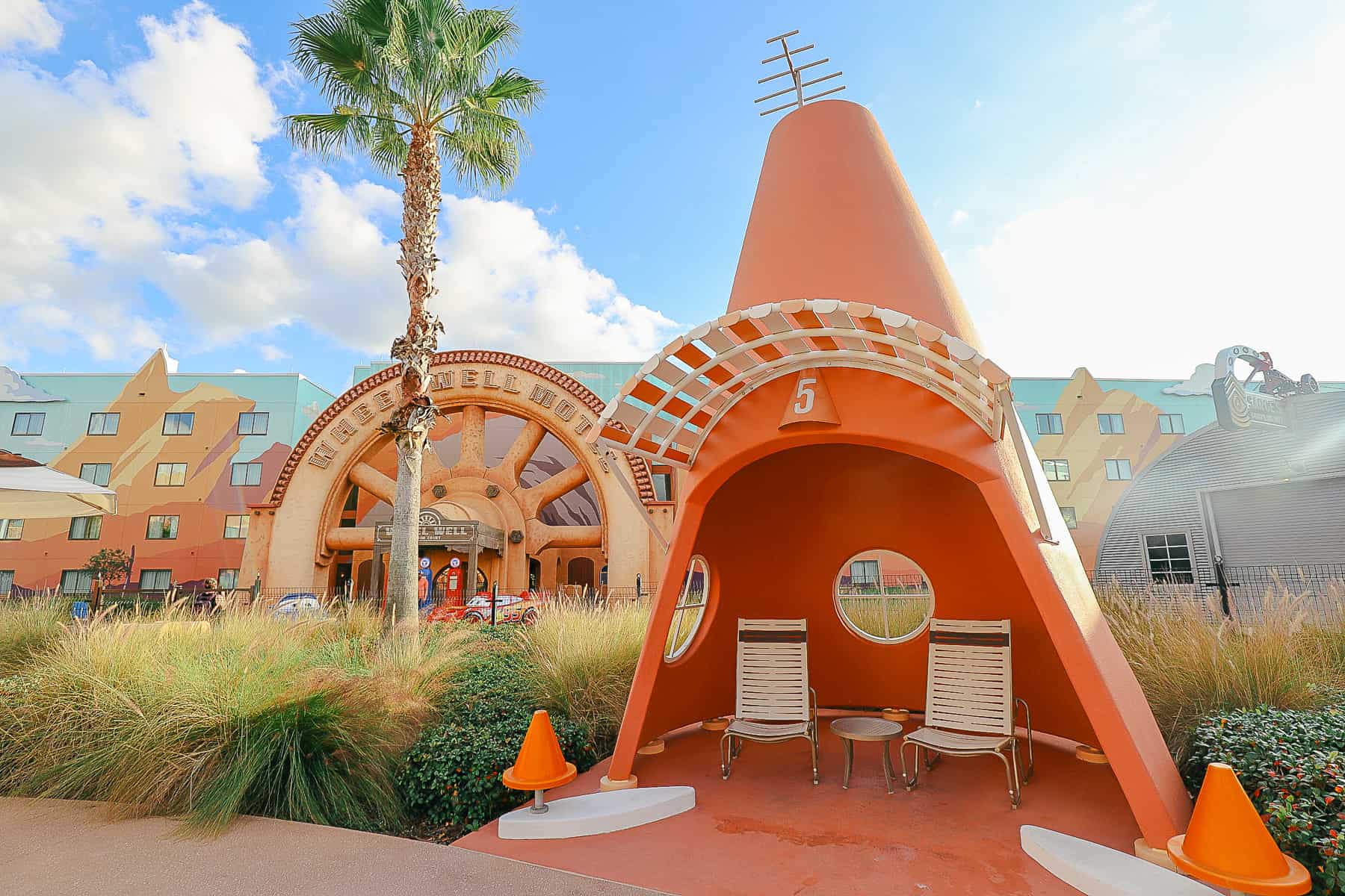a Cozy Cone Cabana at the Cars Hotel Pool 