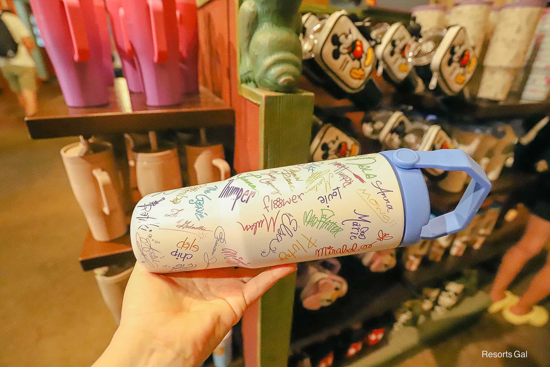 character tumbler with signatures