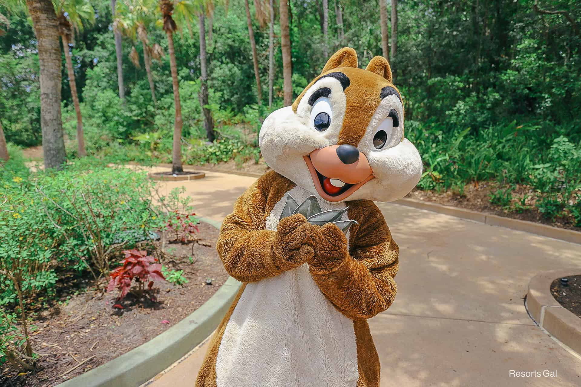 Chip outside the entrance of Disney's Animal Kingdom