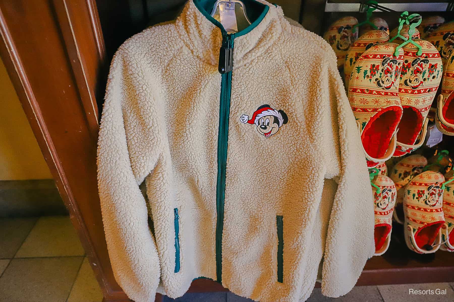 a fleece long-sleeve shirt with Mickey Mouse 