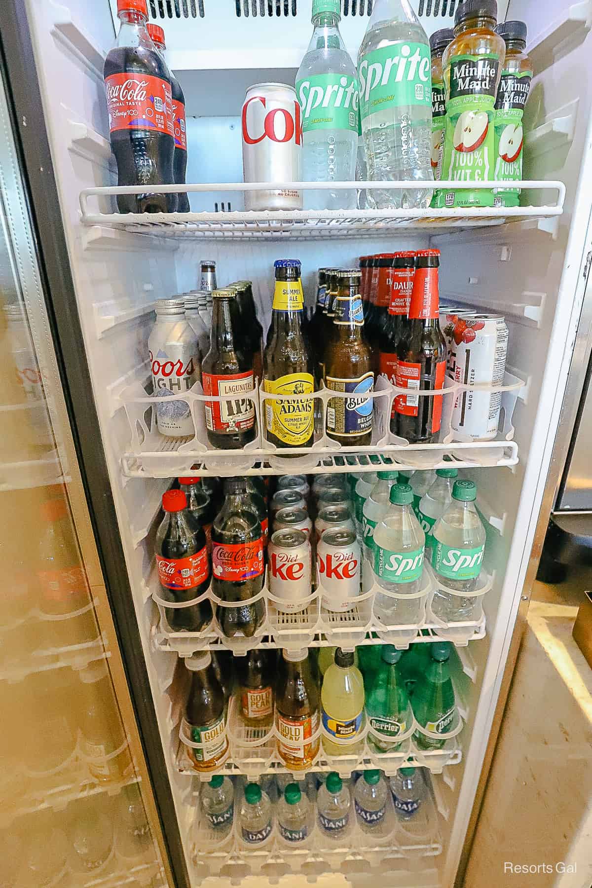 soda, beer, and juice 