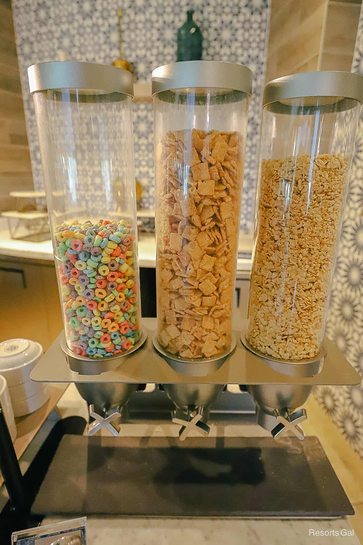 three columns of cereal 
