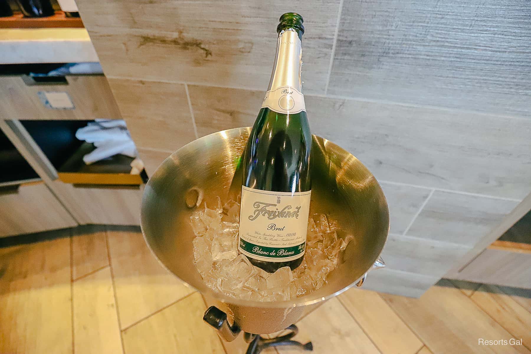 a bottle of champagne in a bucket 