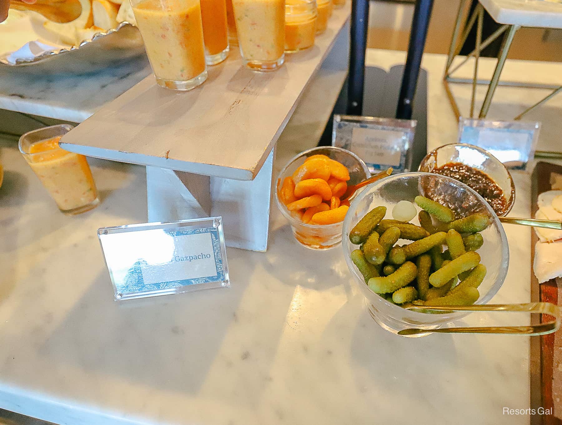 cornichons and dried apricots 