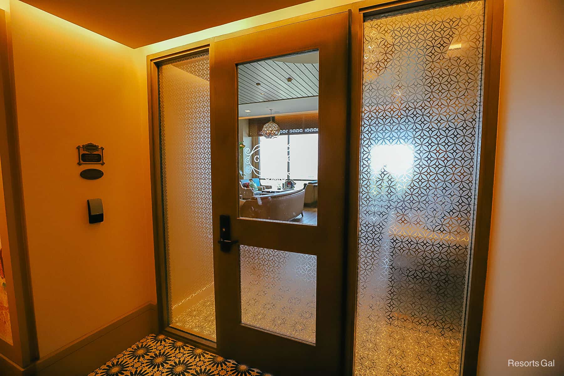 the door to the Chronos Club Lounge at Gran Destino Tower 