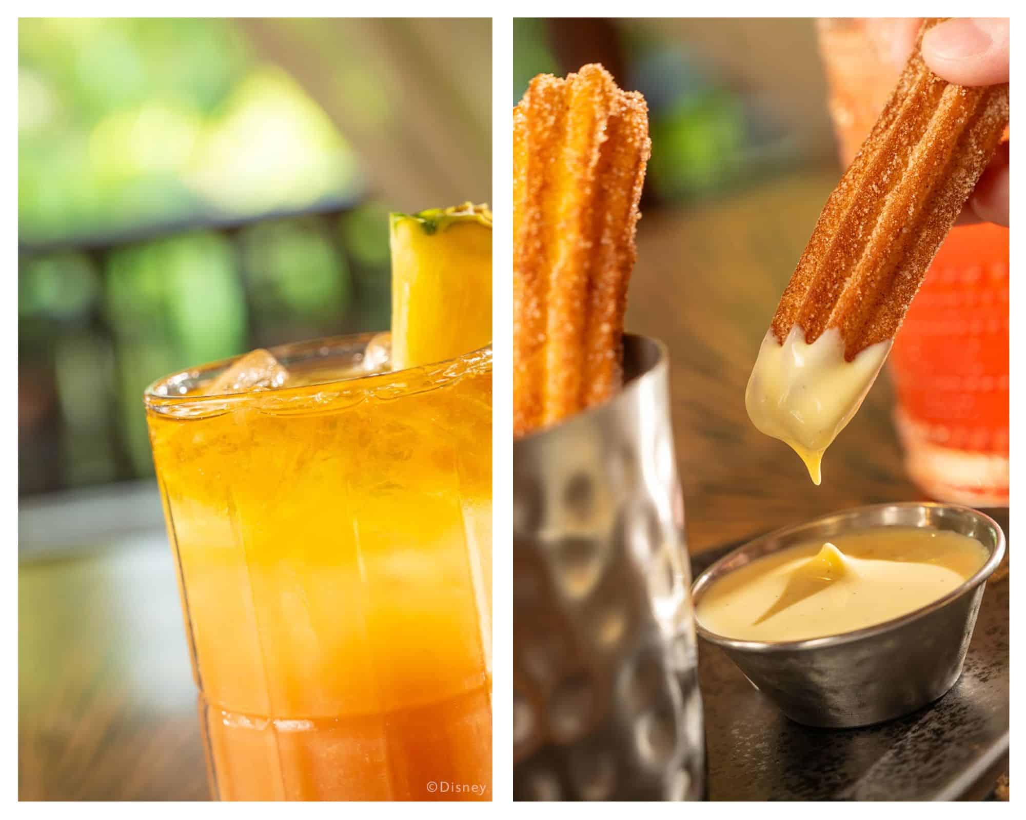 a beverage and churros at Nomad Lounge for annual passholders