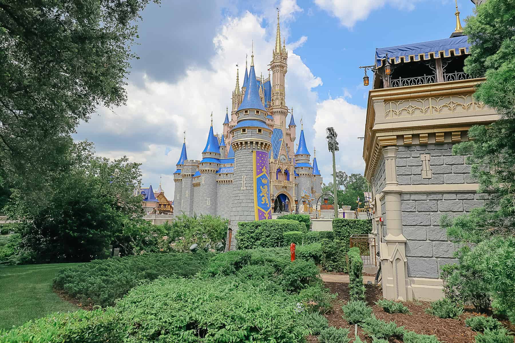 left, front side of Cinderella Castle 