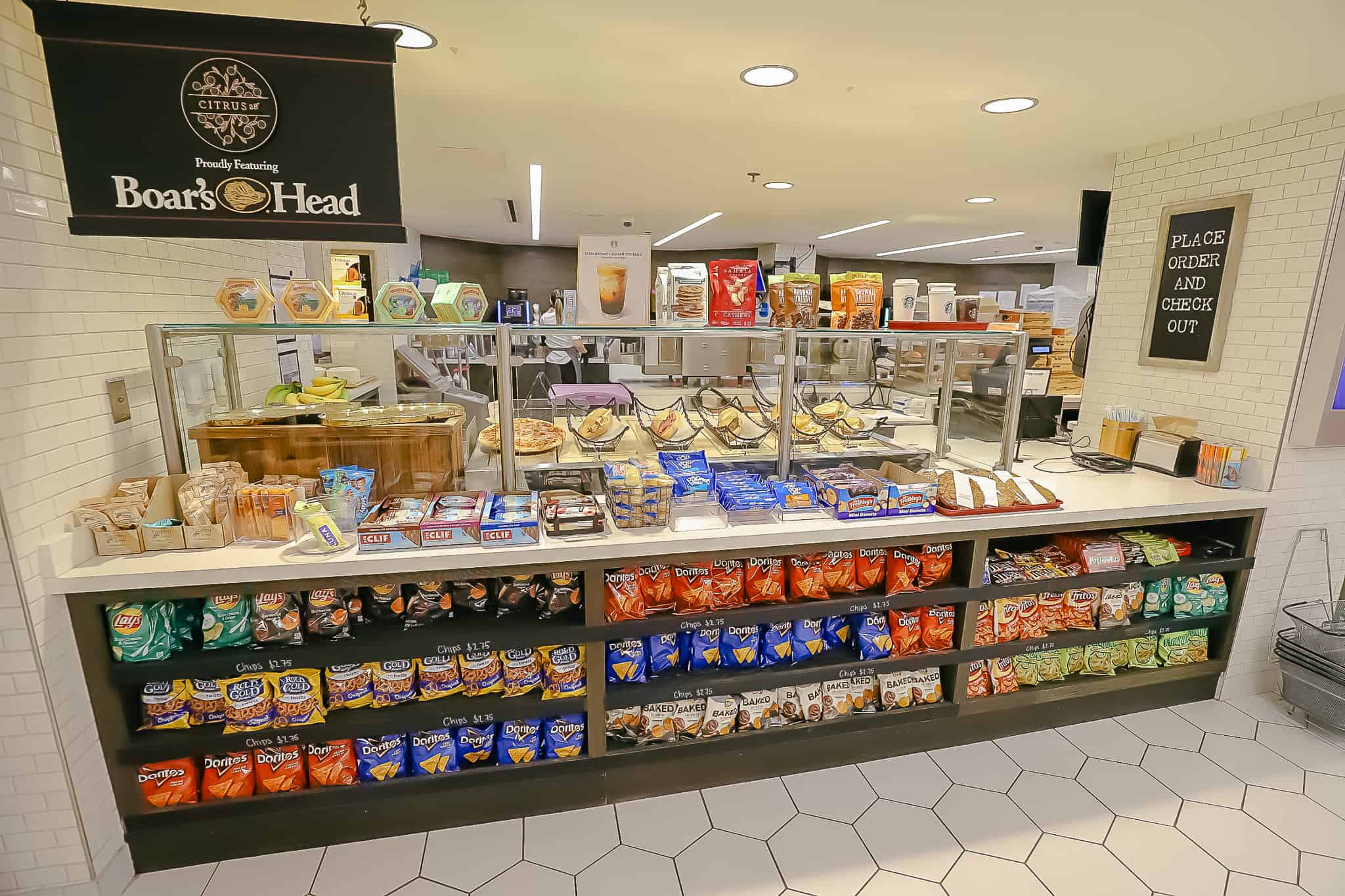 A deli where sandwiches are freshly prepared at the hotel based on guest's customizations. 