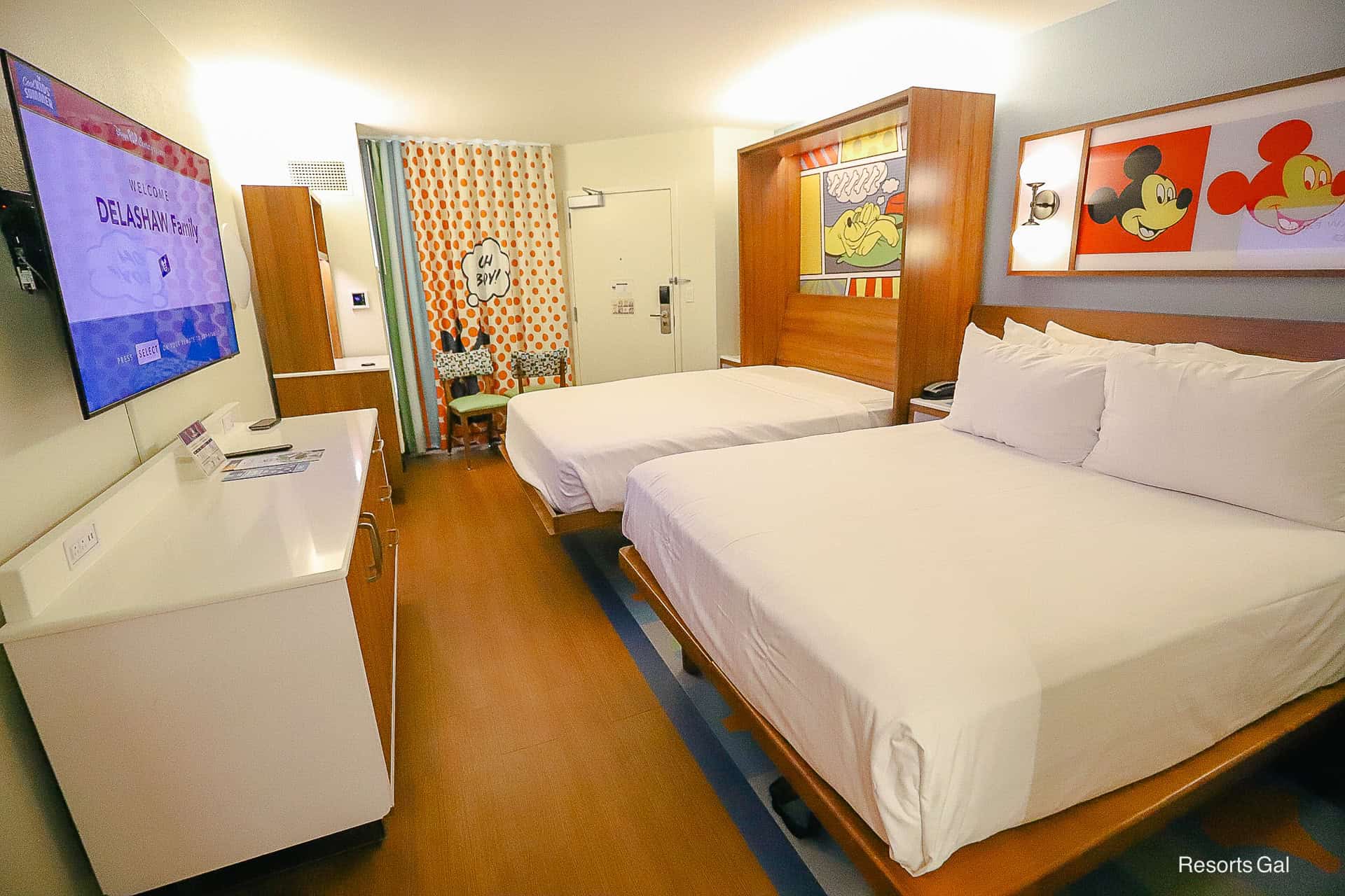 a clean room at Disney World after housekeeping 