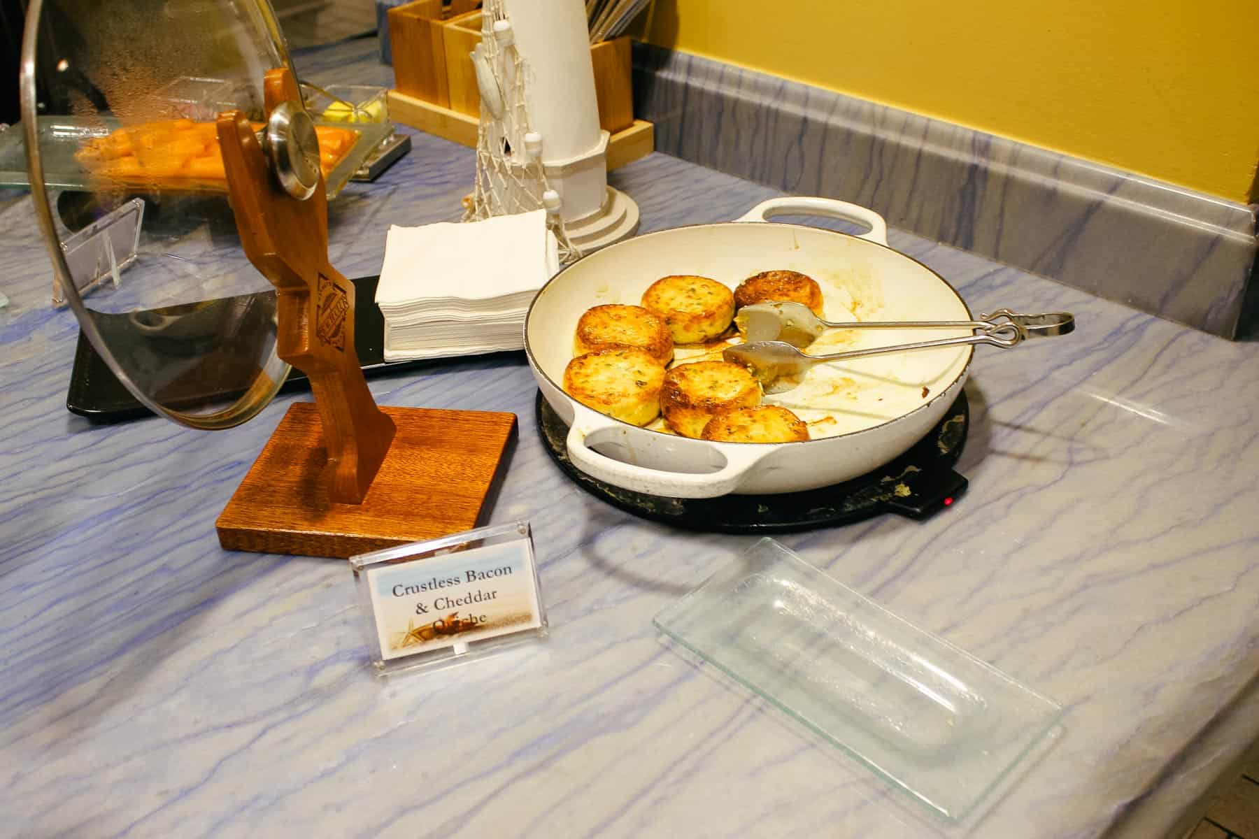 a bowl with quiche for breakfast in the Stone Harbor Lounge 