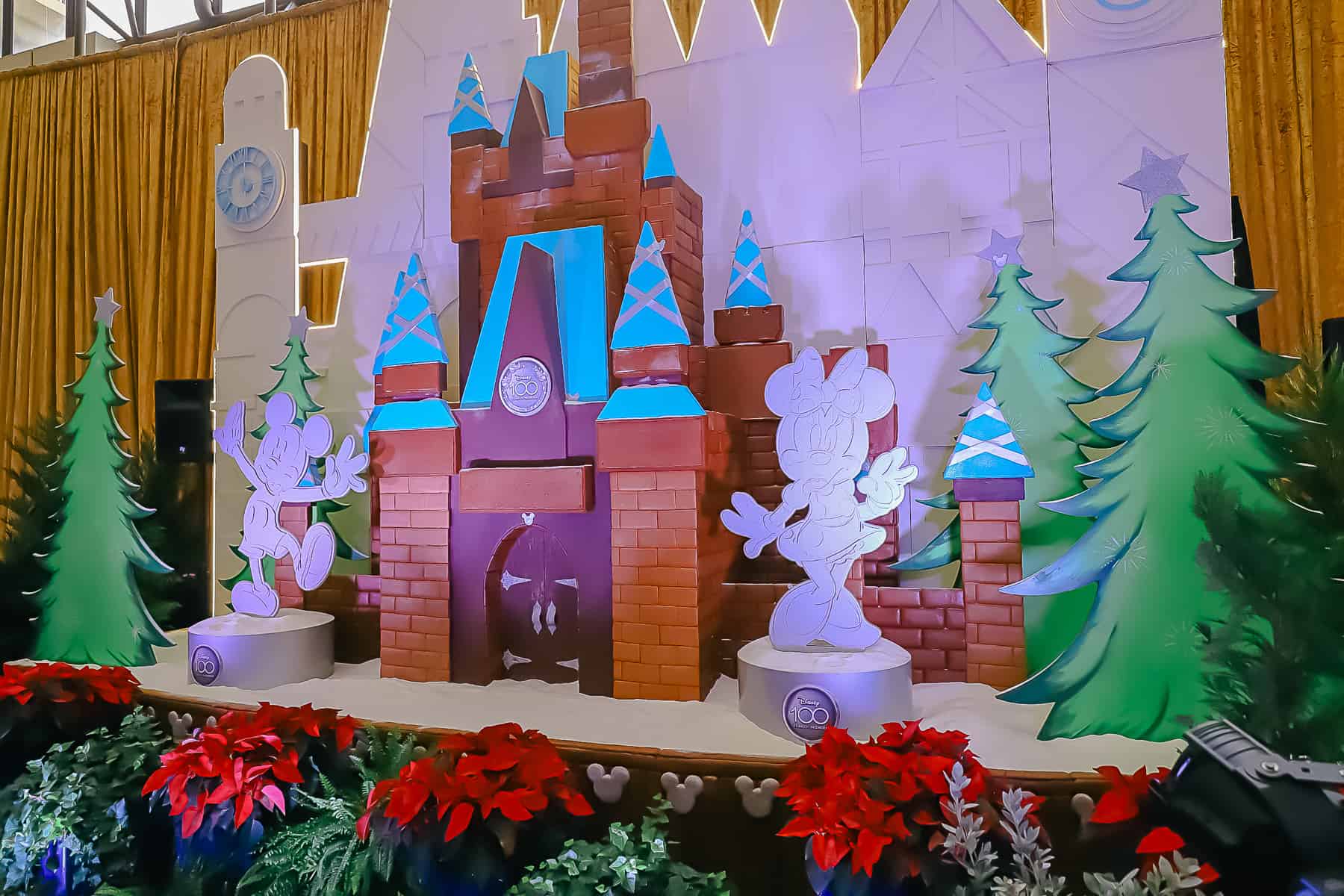 side angle view of the gingerbread display 