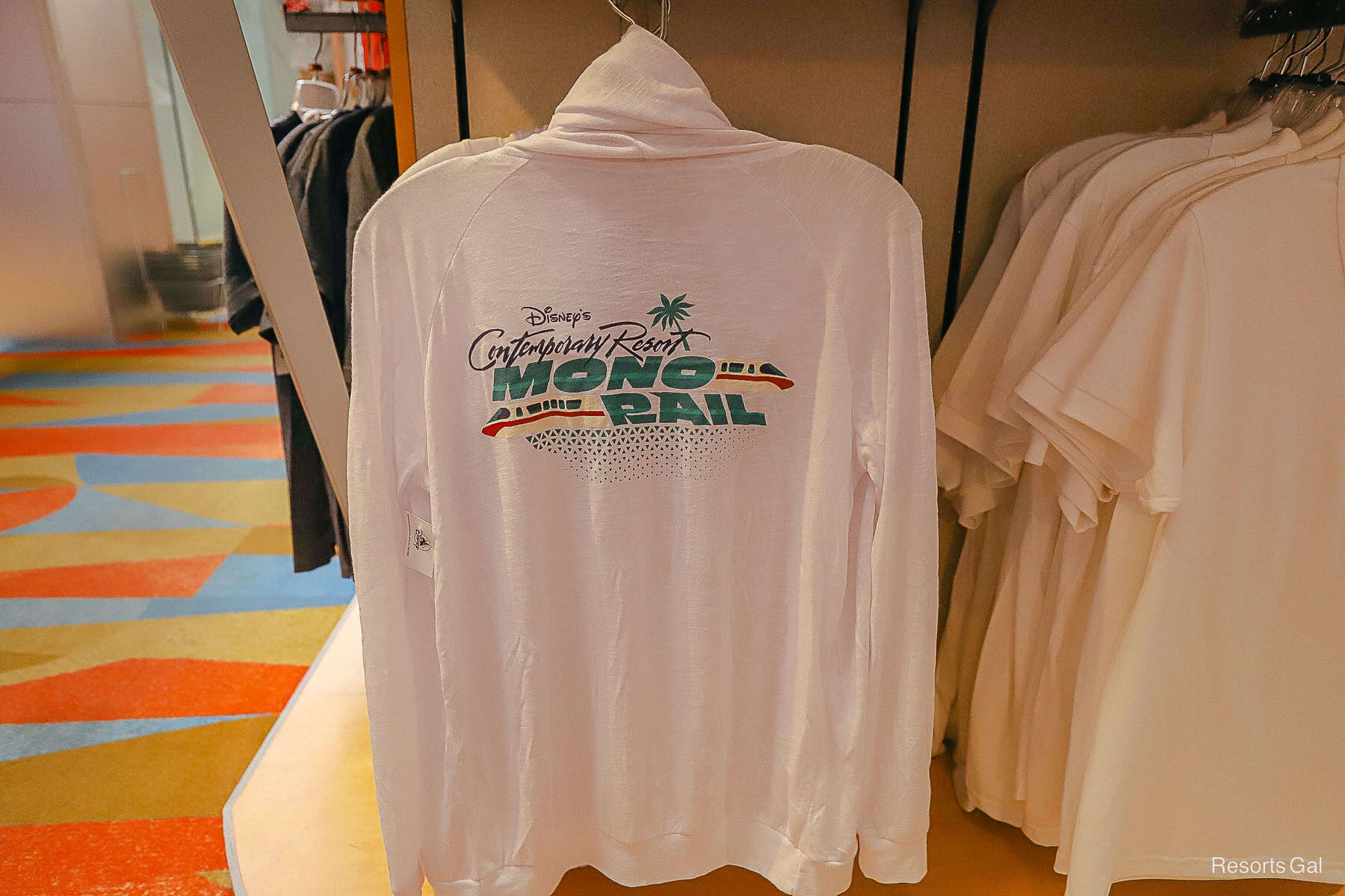 a thin pullover with Disney's Contemporary Resort and the word Monorail