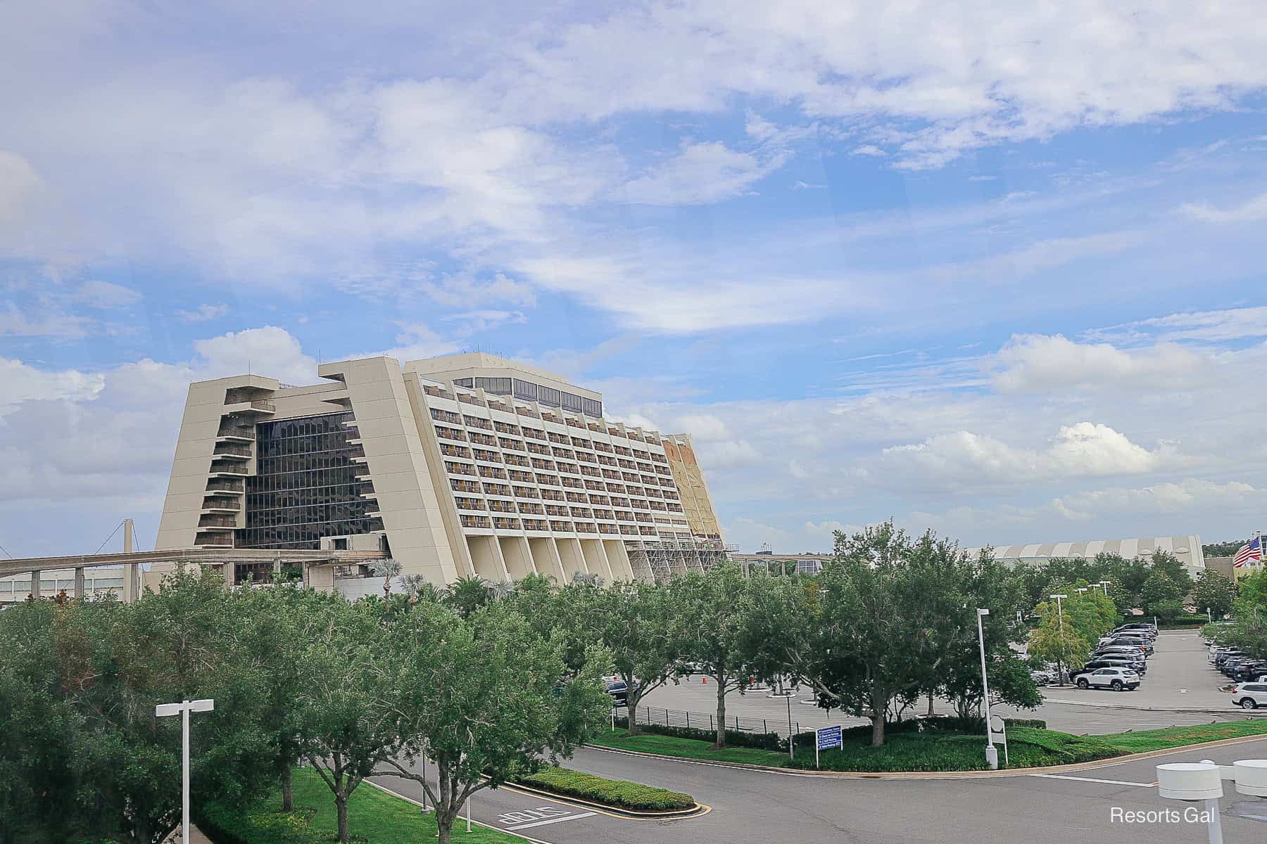Approaching the Contemporary via the monorail, you start to see scaffolding